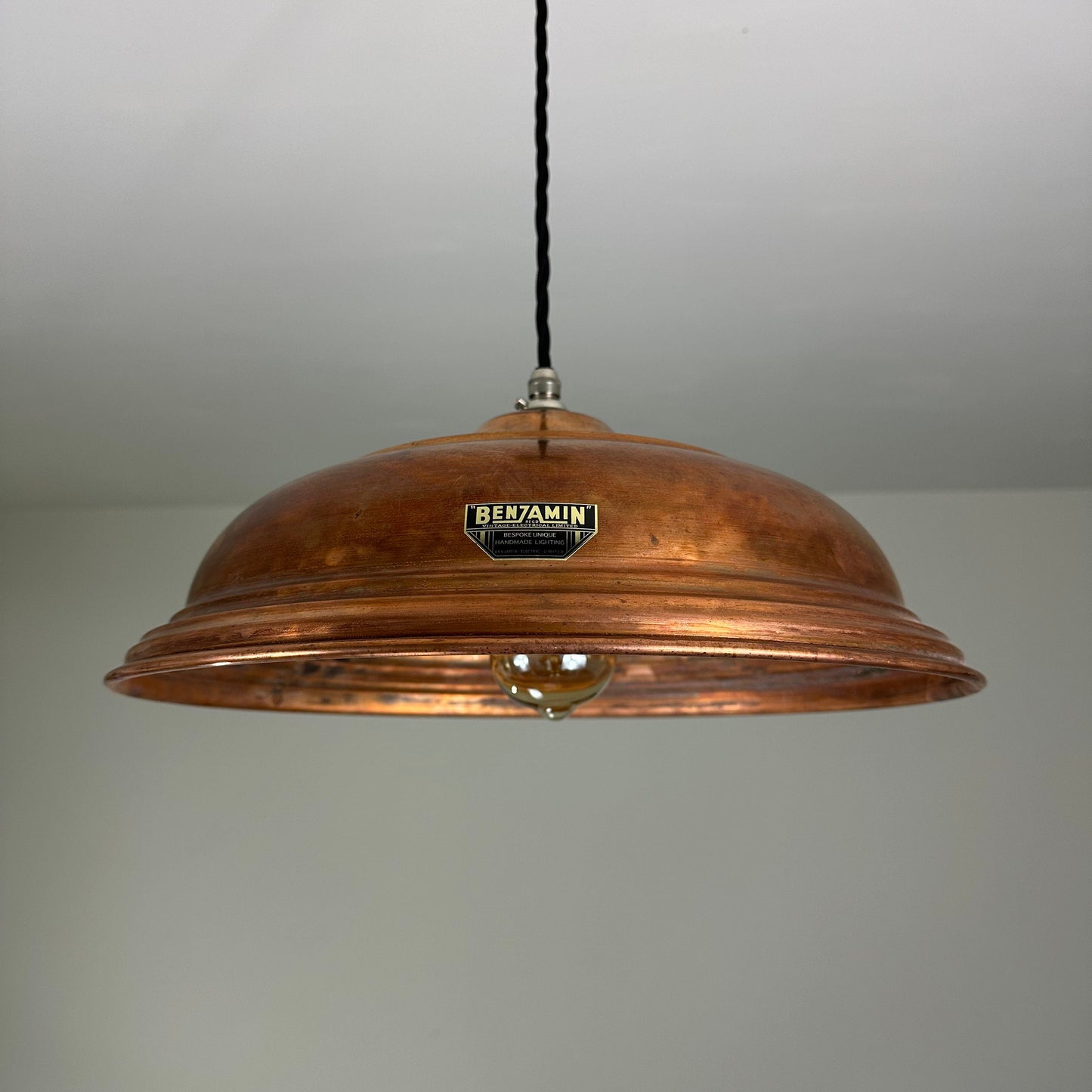 Brancaster ~ Antique Copper Industrial Shade Light | Ceiling Dining Room | Kitchen Table | Vintage
