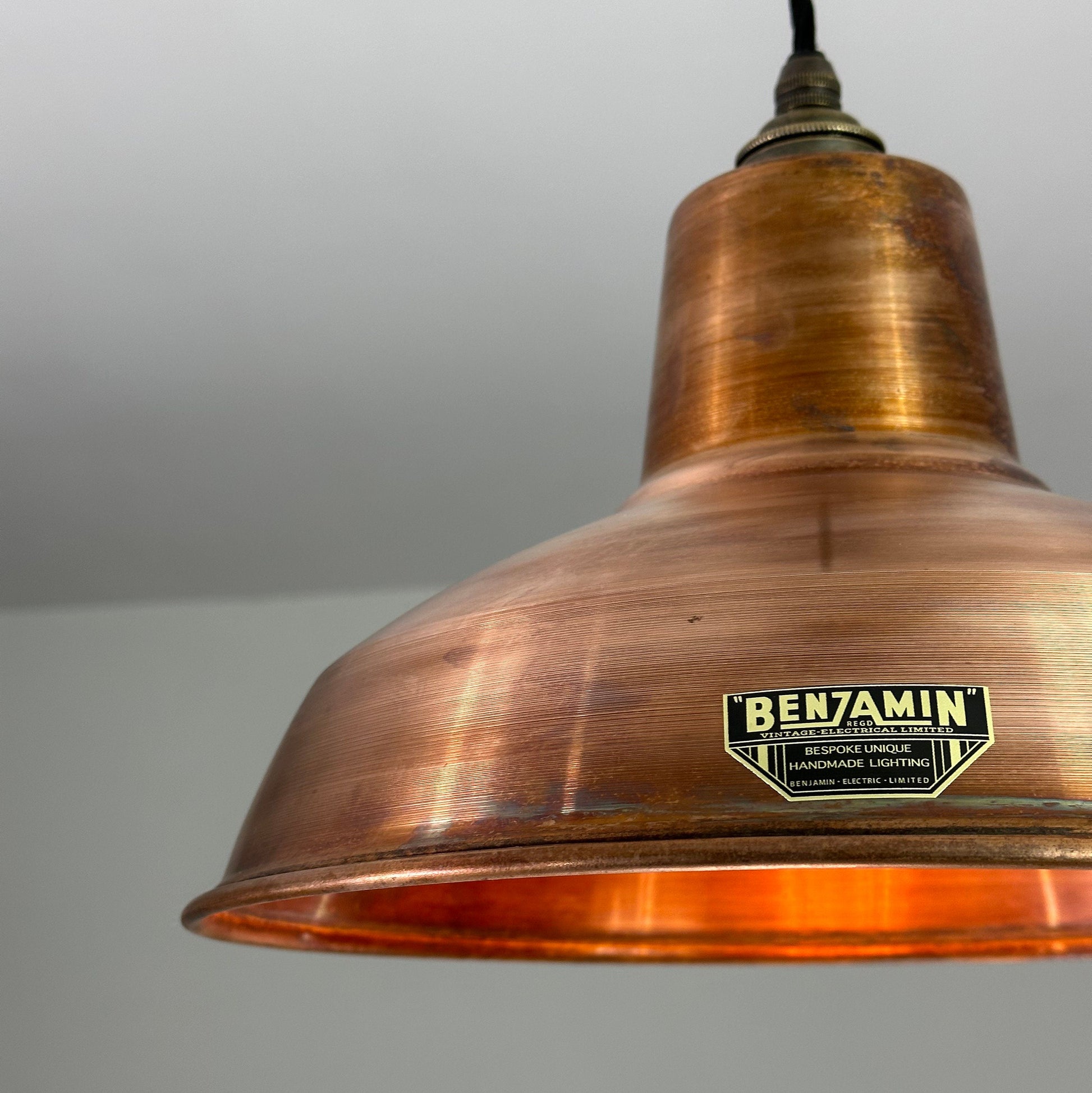 Filby ~ Antique Copper Lampshade Pendant Ceiling Light ~ 12.5 Inch