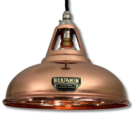 Cawston Small ~ Solid Copper Lamp Shade 1932 Design Pendant Set Light | Dining Room Ceiling | Kitchen Table | Vintage Industrial | 9 Inch