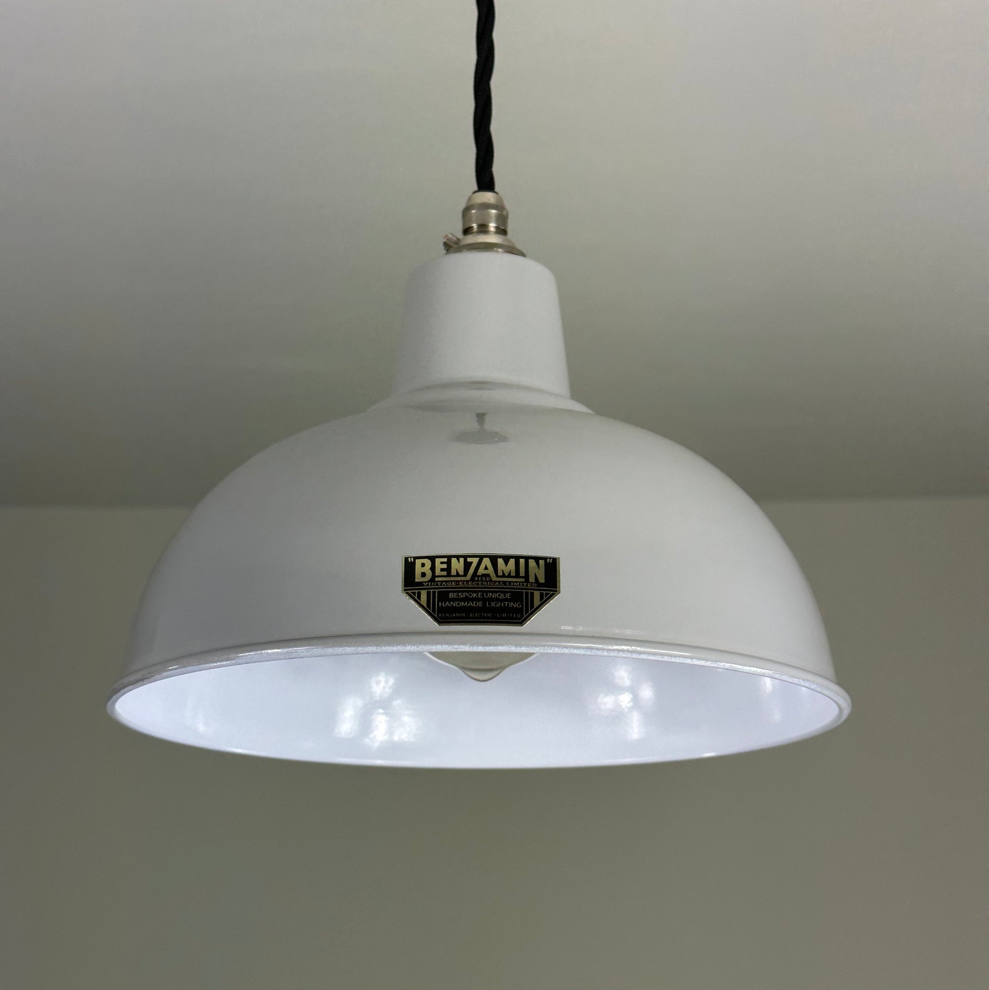Salthouse ~ Original Grey Industrial factory shade light ceiling dining room kitchen table vintage edison filament lamps pendant 10 Inch