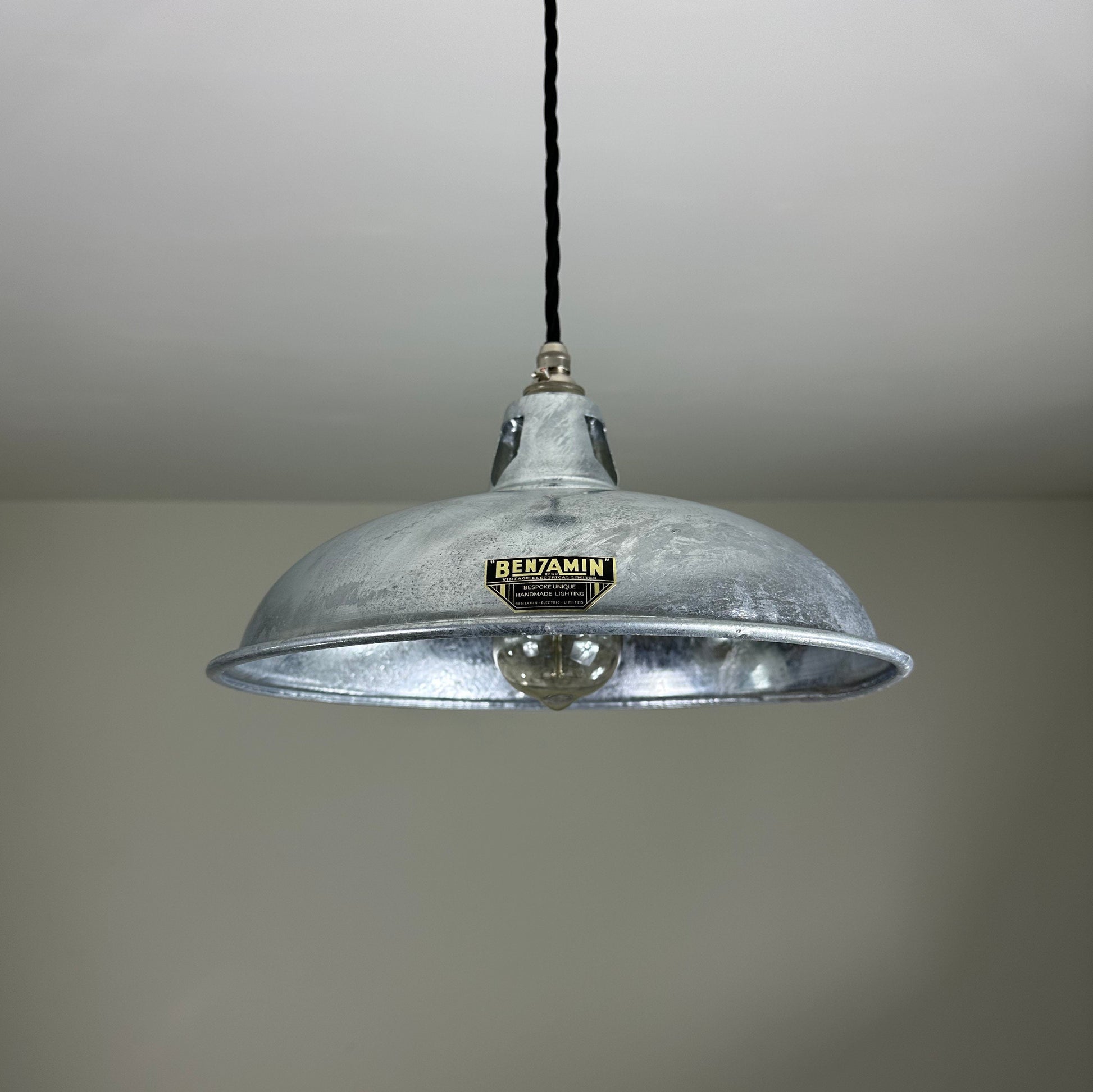 Sedgeford Coolie ~ Galvanised Solid SteeI Industrial Shade Pendant Set Light | Ceiling Dining Room | Kitchen Table | Vintage Filament Bulb