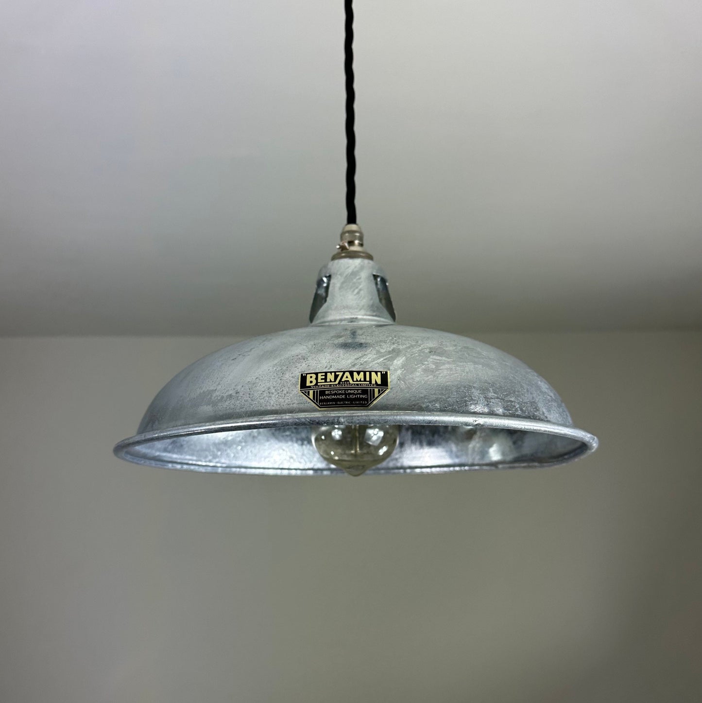 Sedgeford Coolie ~ Galvanised Solid SteeI Industrial Shade Pendant Set Light | Ceiling Dining Room | Kitchen Table | Vintage Filament Bulb