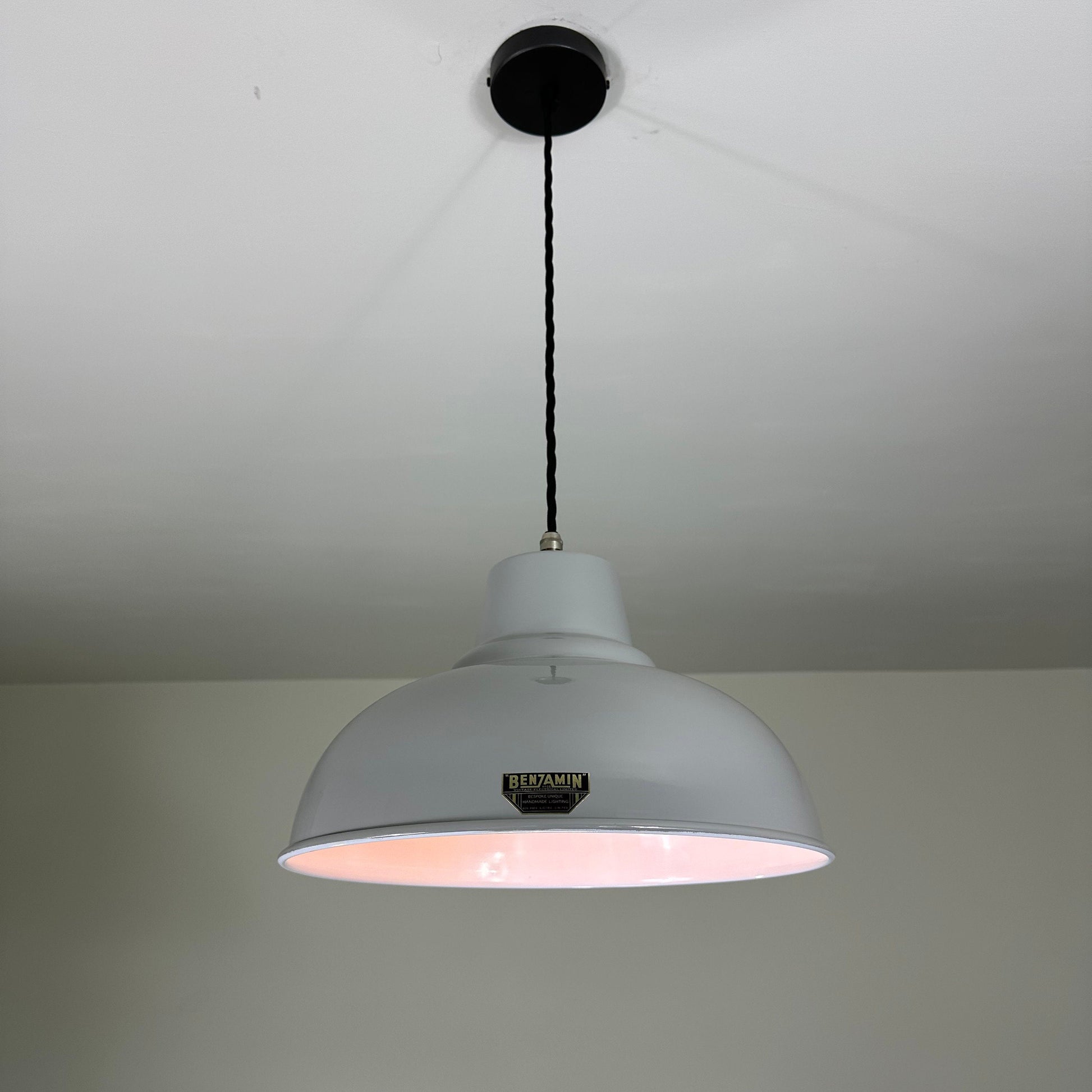 Salthouse XL ~ Grey Industrial factory shade light ceiling dining room kitchen table vintage edison filament lamps pendant bar 14.5 Inch