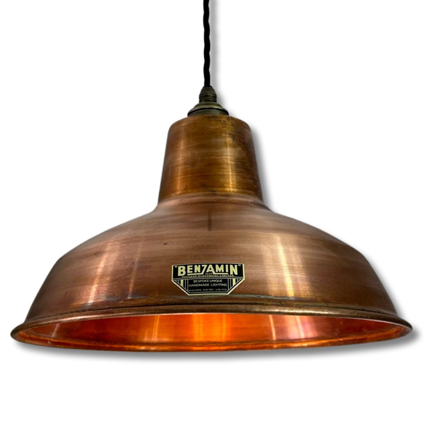 Filby ~ Antique Copper Lampshade Pendant Ceiling Light ~ 12.5 Inch