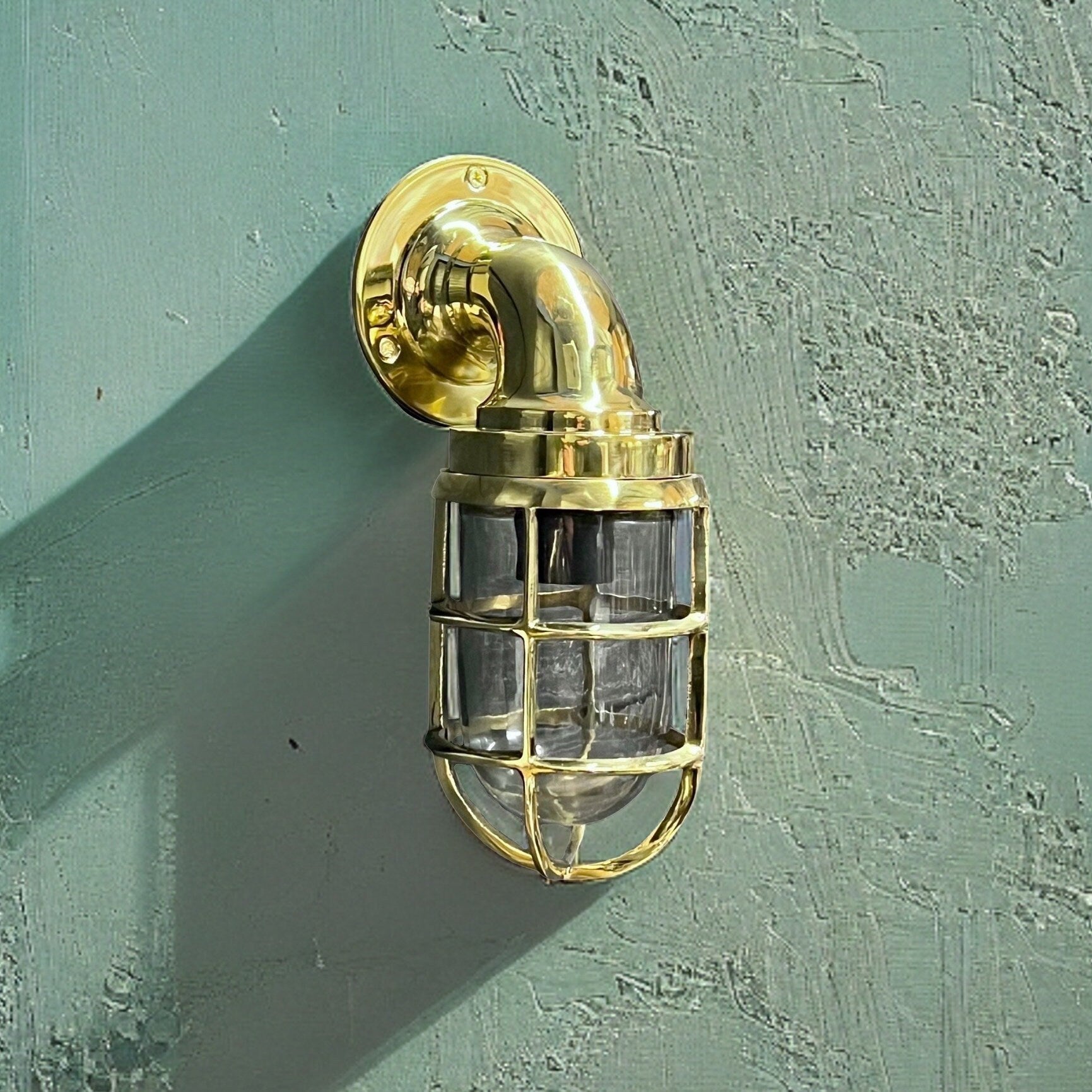 Beachamwell ~ Bulkhead Outdoor & Bathroom Wall Light | Solid Brass | 10.5 Inch