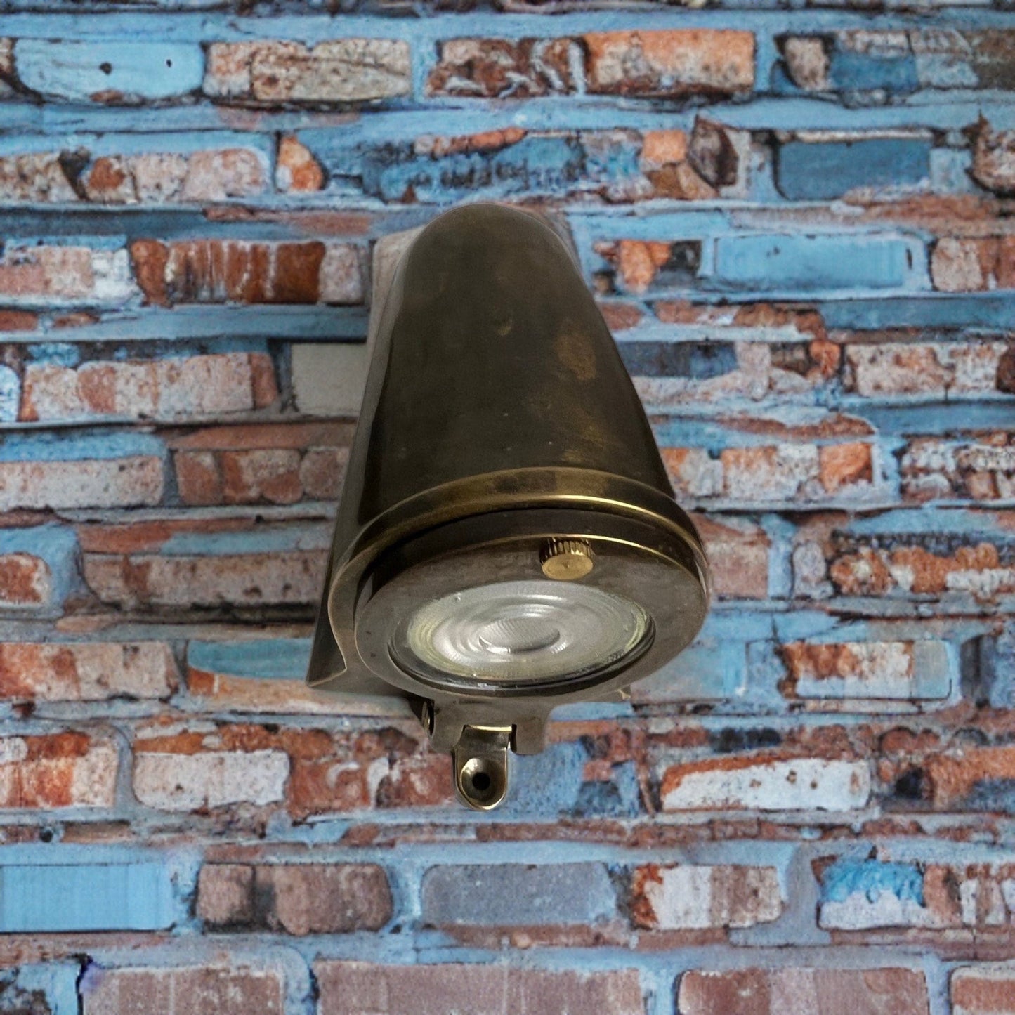 Holt ~ Outdoor & Bathroom Bronze Solid Antique Brass Mast Down Light LED