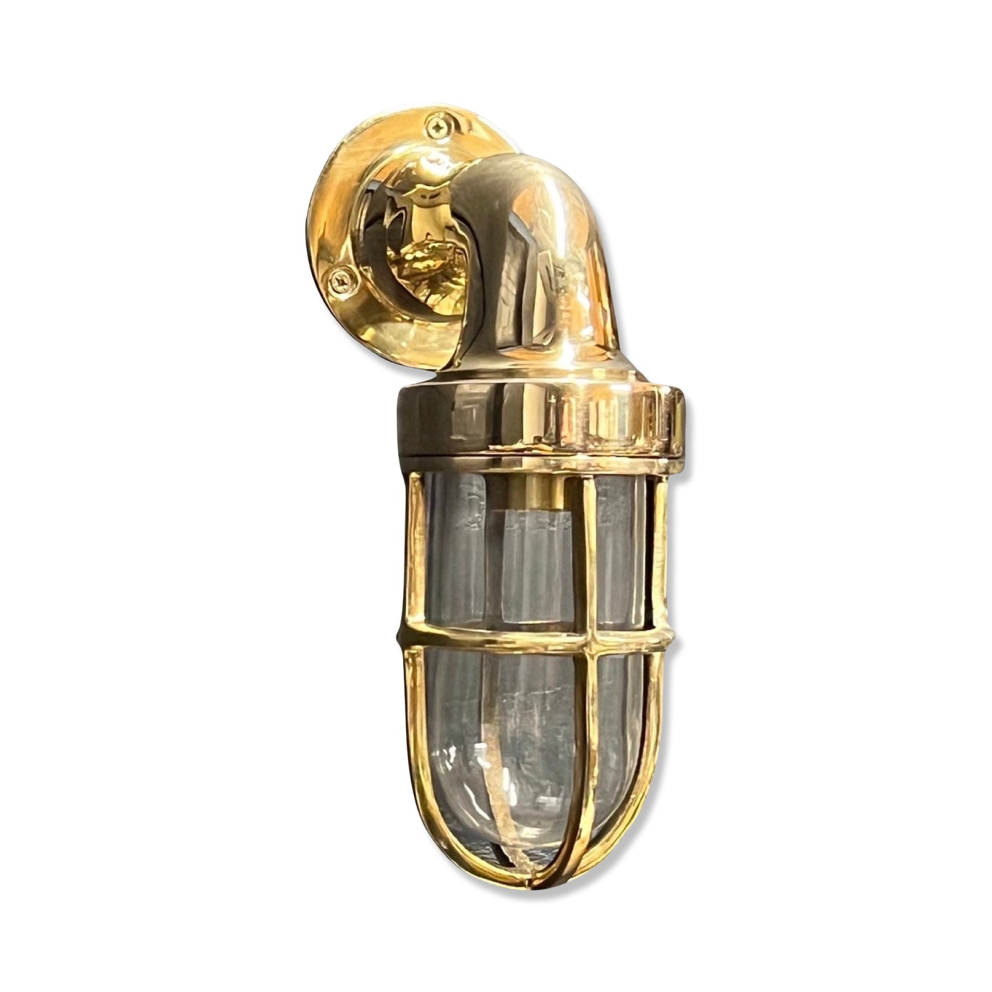 Shingham - Bulkhead Outdoor & Bathroom Wall Light Solid Brass | 8 Inch