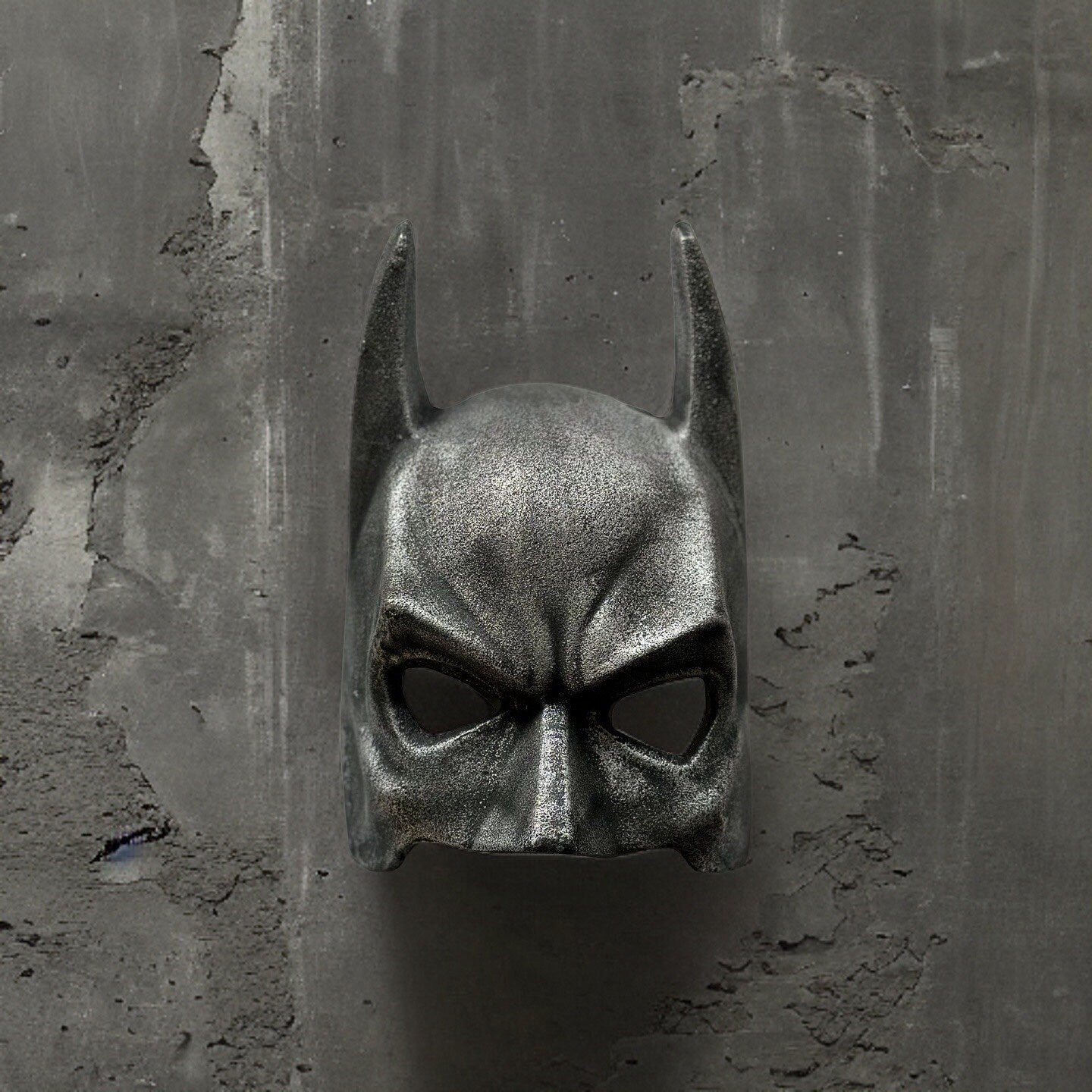 Wall Mount Solid Cast Iron Batman Superhero Knight Mask Dark Black Finish