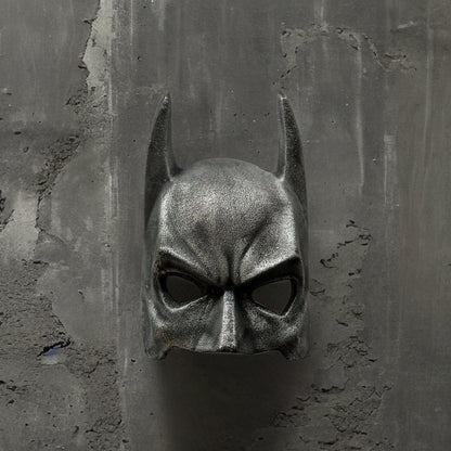 Wall Mount Solid Cast Iron Batman Superhero Knight Mask Dark Black Pewter Finish