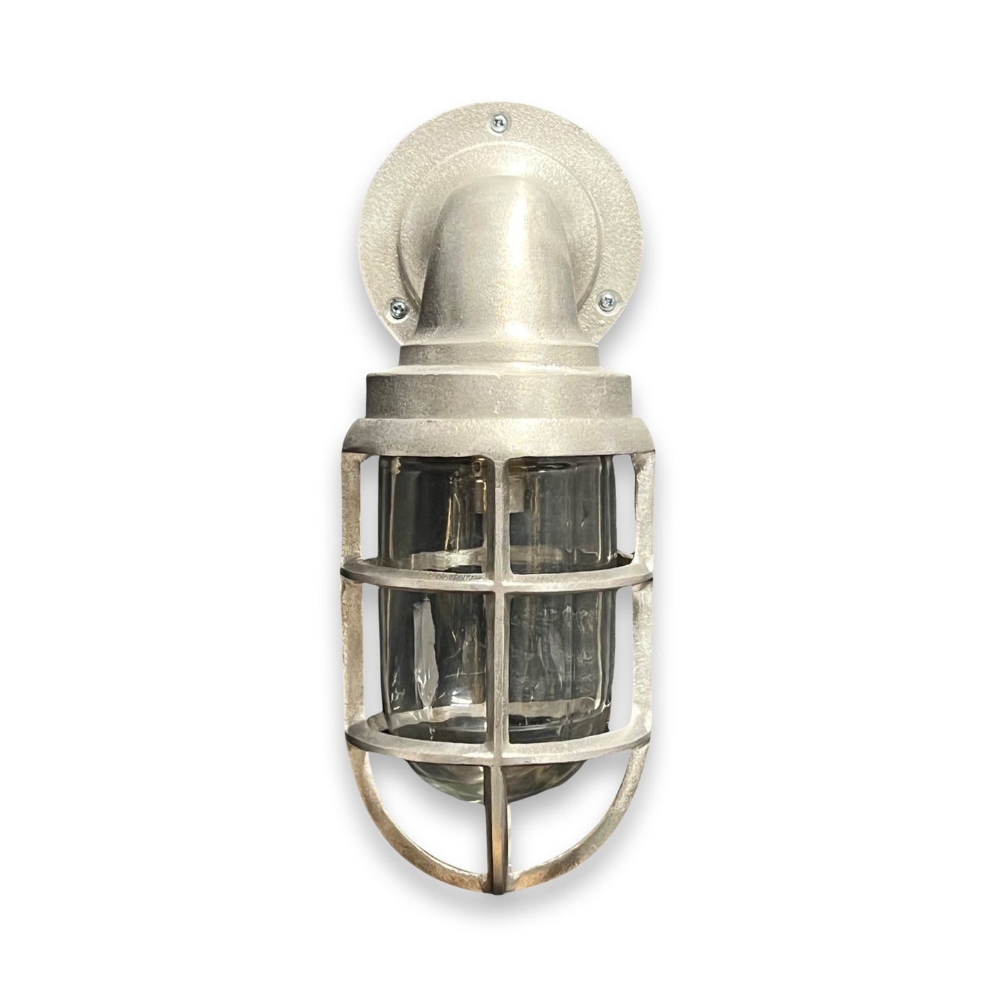 Beachamwell ~ Bulkhead Outdoor & Bathroom Sconce Wall Light | Raw Cast Pewter | 10.5 Inch