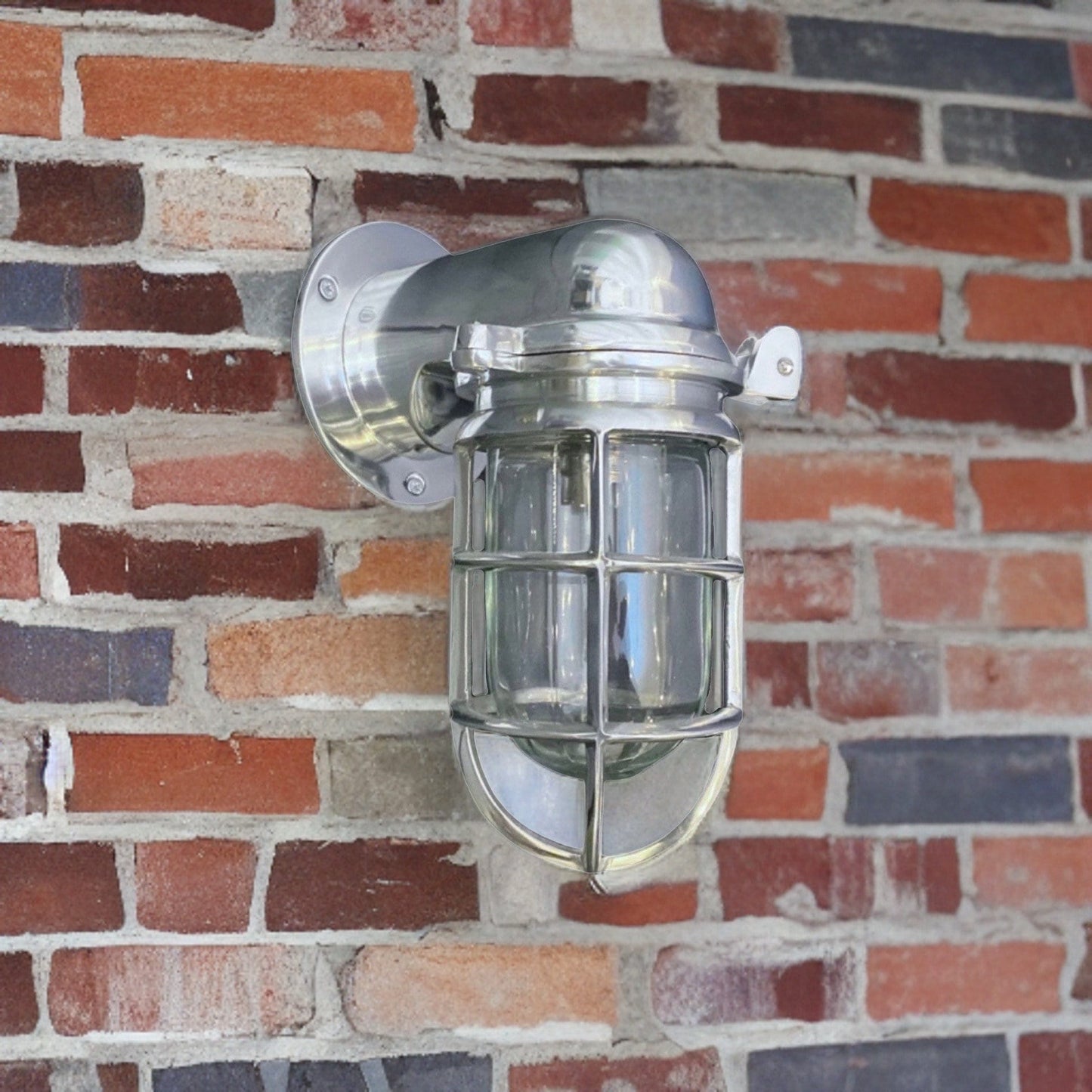 Happisburgh ~ Bulkhead Outdoor & Bathroom Wall Light | Solid Polished Aluminium | 10 Inch