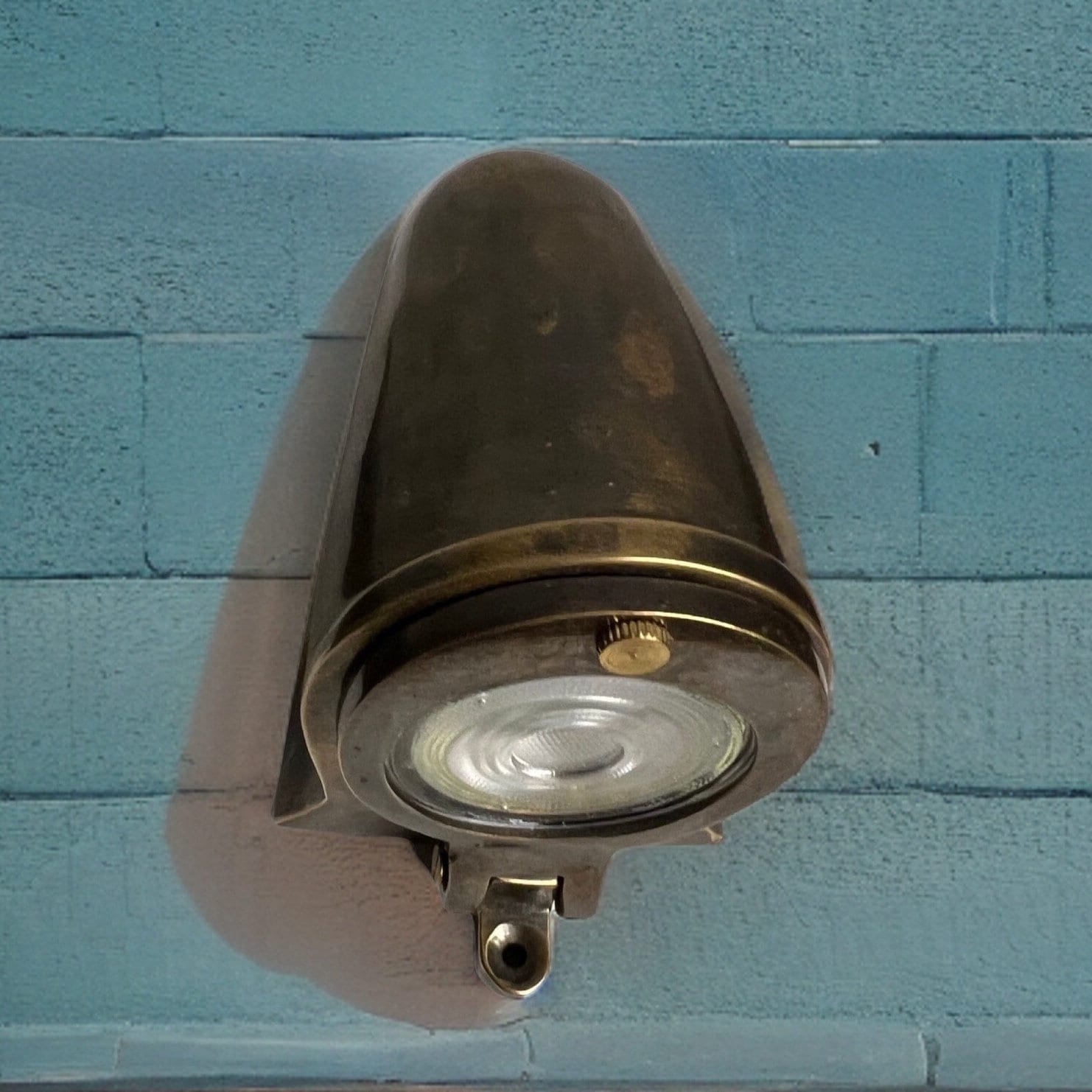 Holt ~ Outdoor & Bathroom Bronze Solid Antique Brass Mast Down Light LED