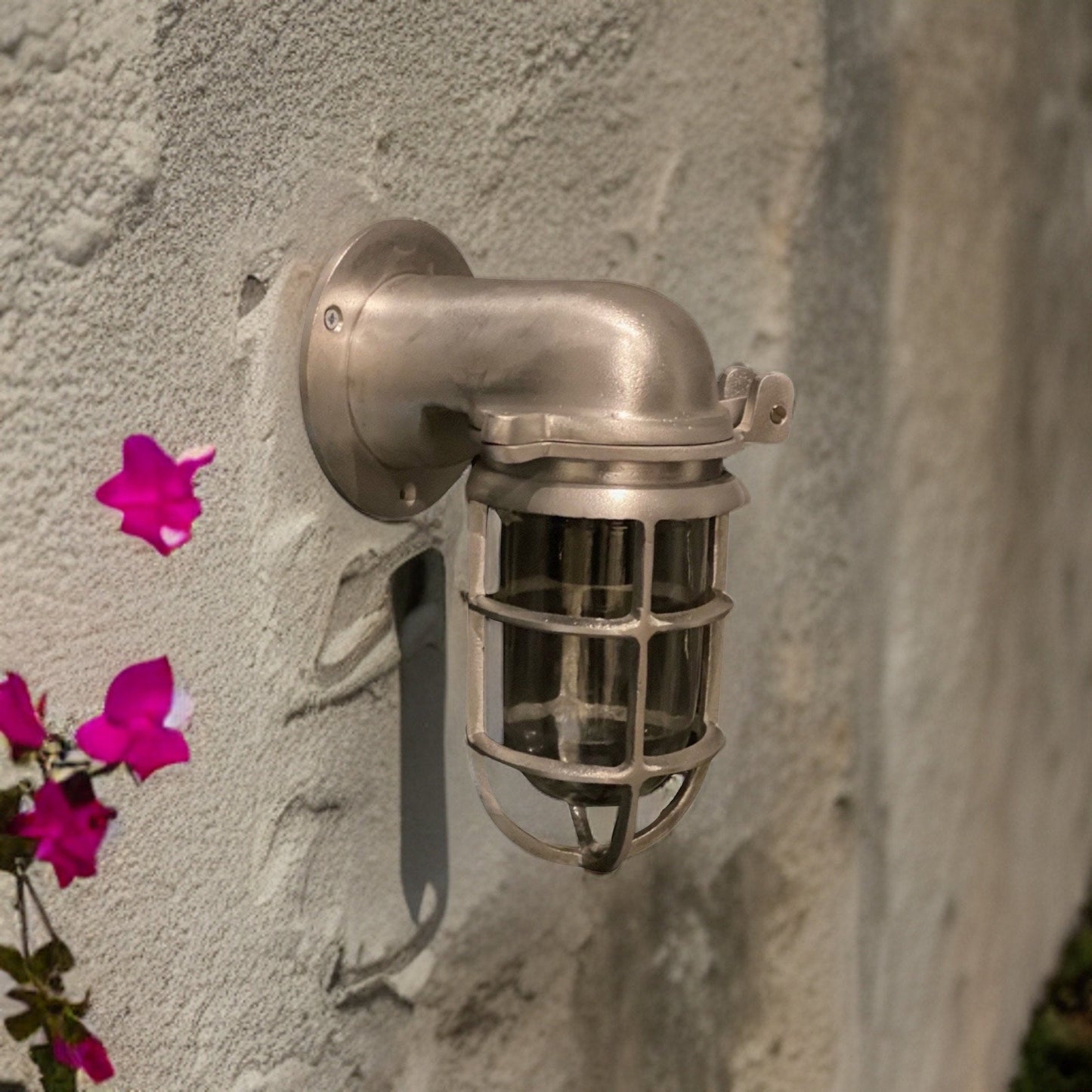 Happisburgh ~ Bulkhead Outdoor & Bathroom Cast Pewter Wall Light | 10 Inch