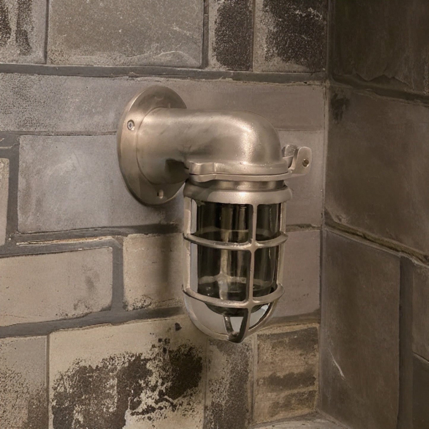 Happisburgh ~ Bulkhead Outdoor & Bathroom Cast Pewter Wall Light | 10 Inch