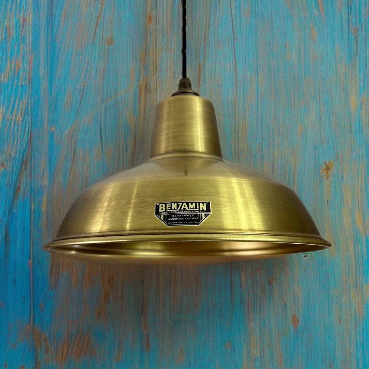 Filby ~ Antique Brass Lampshade Pendant Ceiling Light ~ 12.5 Inch