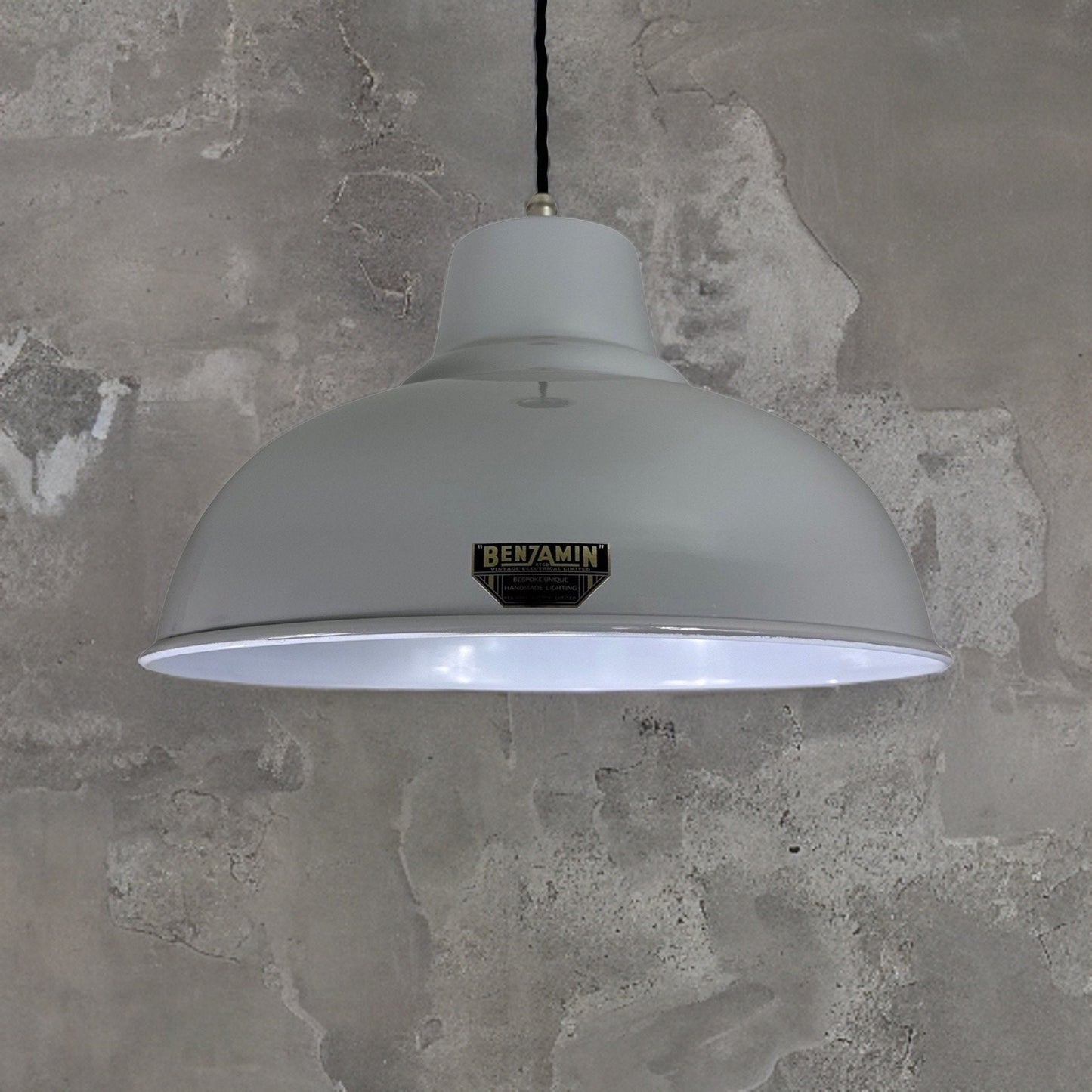 Salthouse XL ~ Grey Industrial factory shade light ceiling dining room kitchen table vintage edison filament lamps pendant bar 14.5 Inch