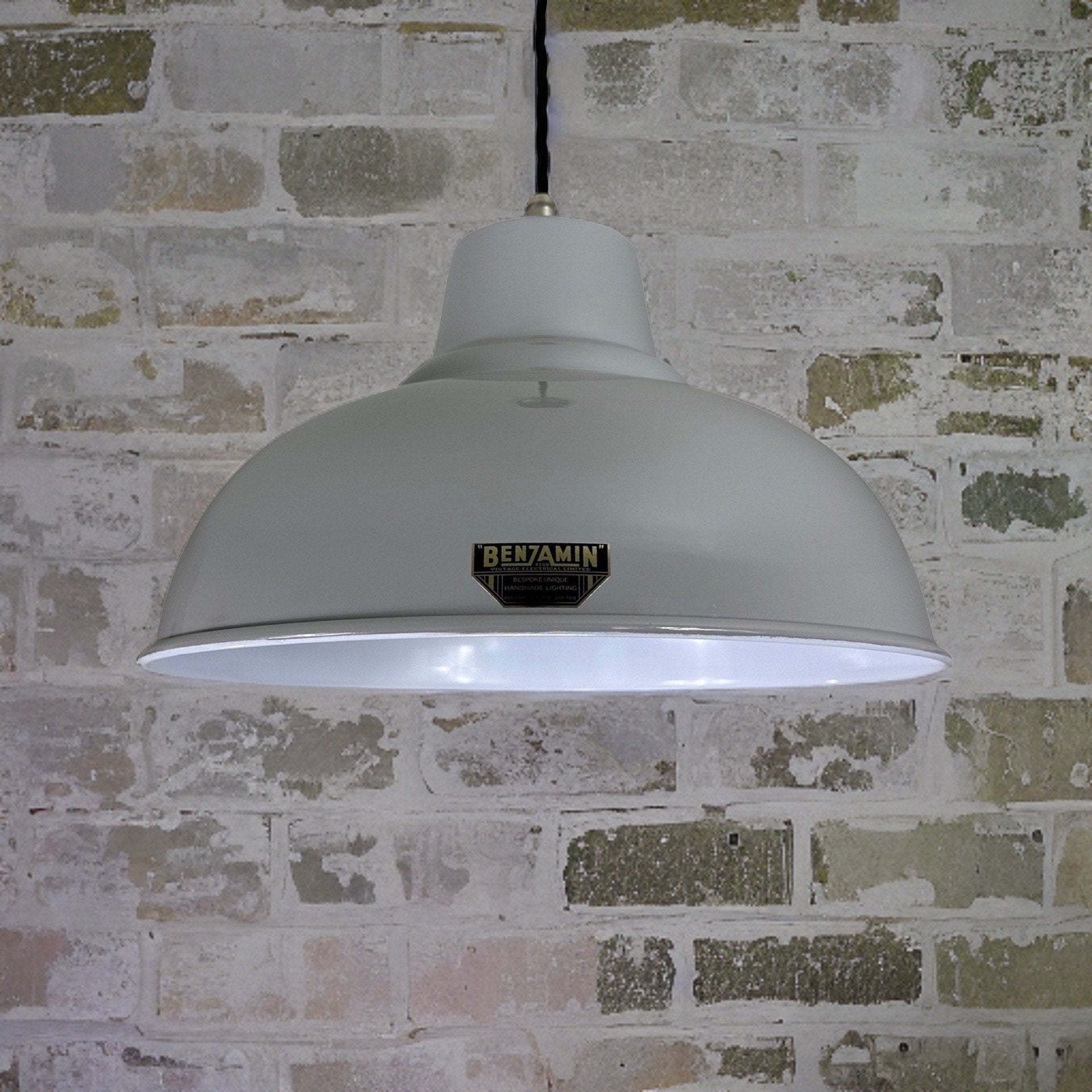 Salthouse XL ~ Grey Industrial factory shade light ceiling dining room kitchen table vintage edison filament lamps pendant bar 14.5 Inch