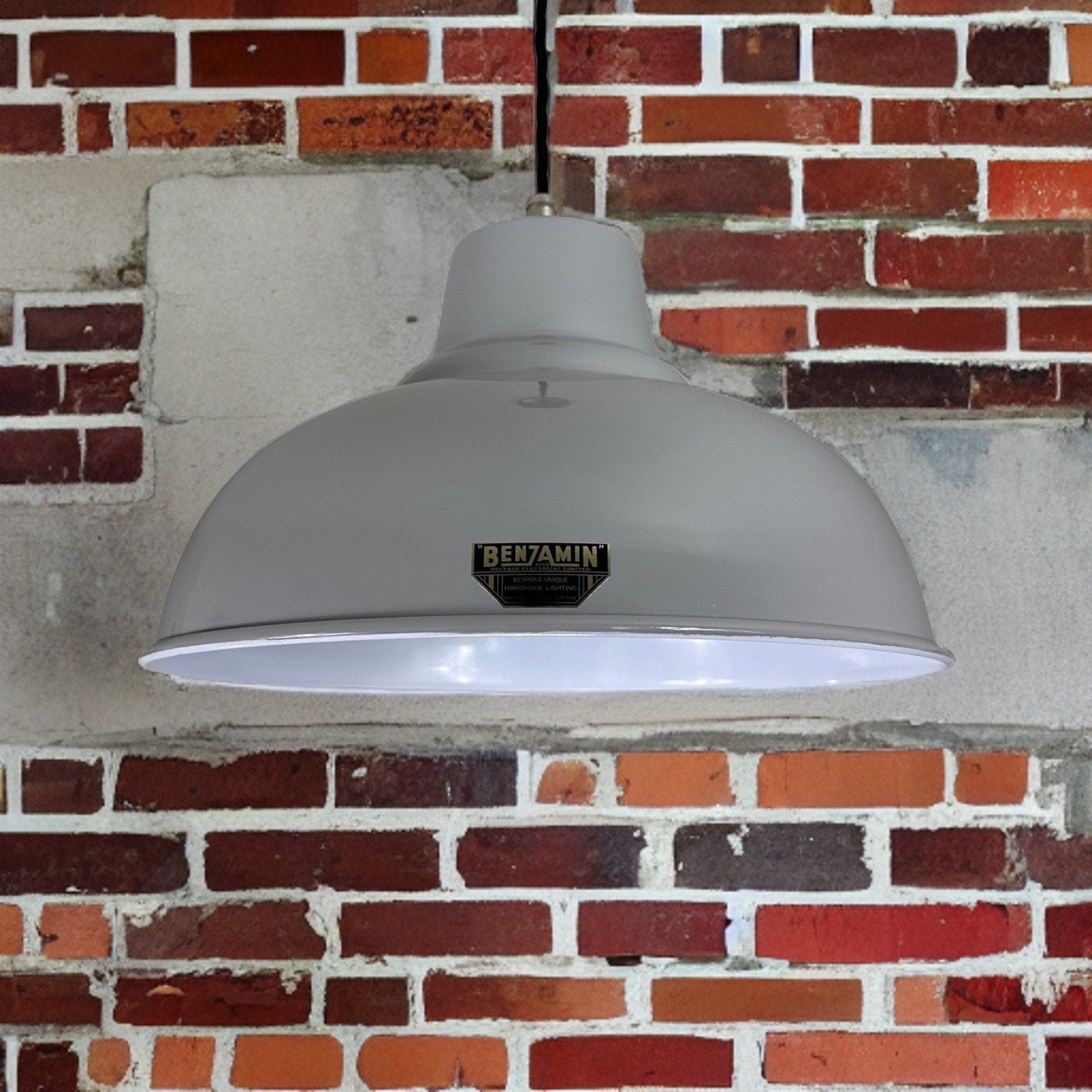 Salthouse XL ~ Grey Industrial factory shade light ceiling dining room kitchen table vintage edison filament lamps pendant bar 14.5 Inch