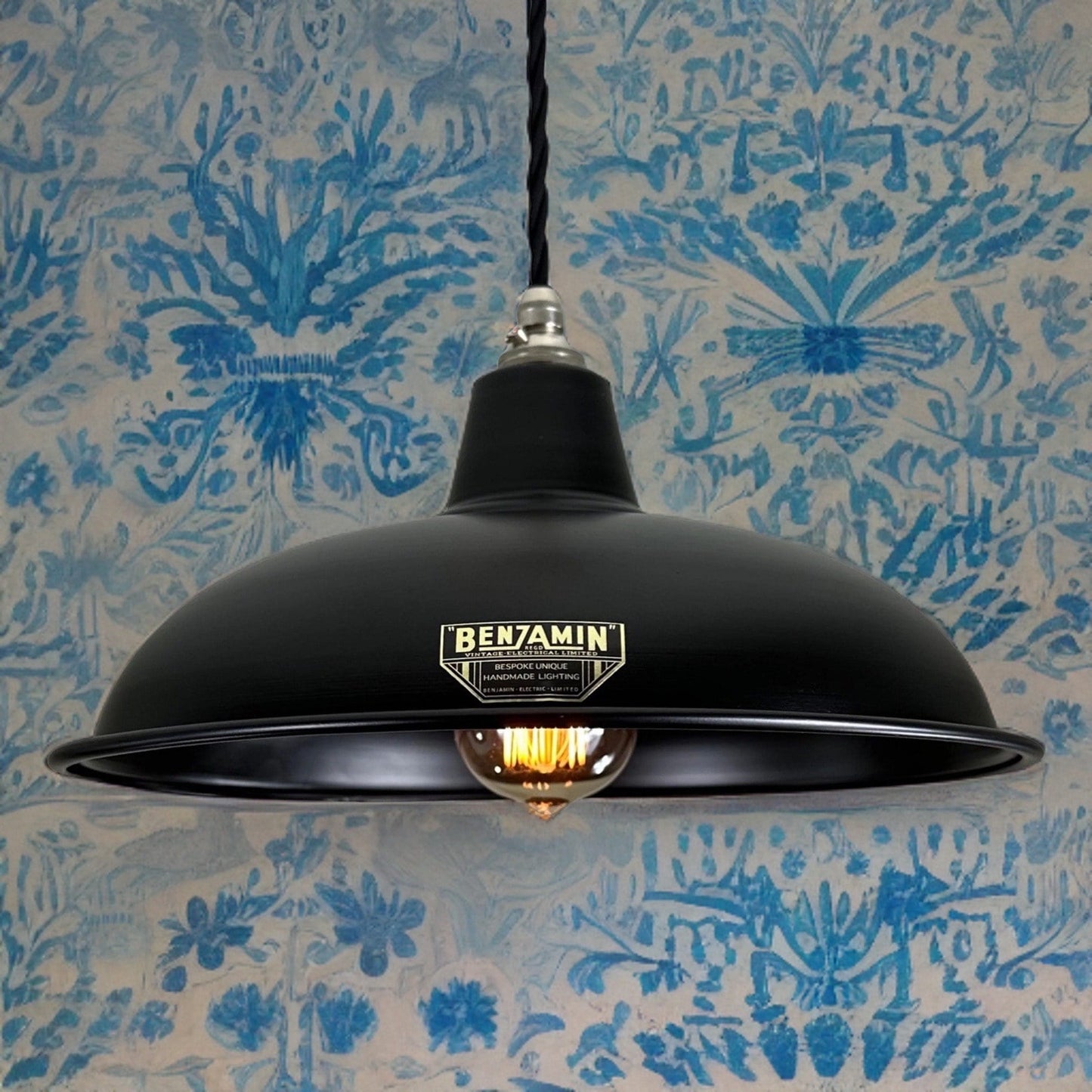 Sedgeford ~ Matt Black Solid Industrial Shade Pendant Set Light | Ceiling Dining Room | Kitchen Table | Vintage Thorlux Style