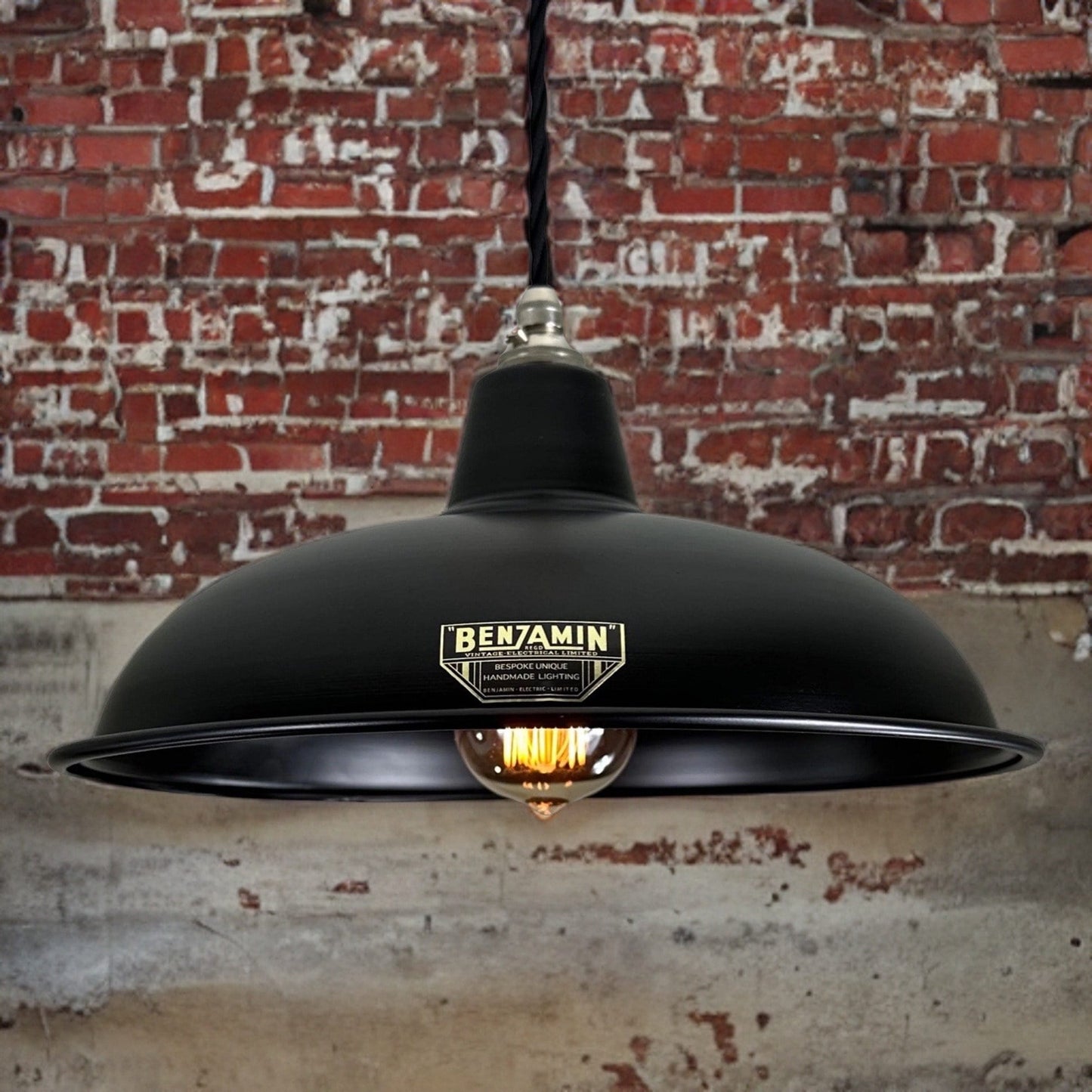 Sedgeford ~ Matt Black Solid Industrial Shade Pendant Set Light | Ceiling Dining Room | Kitchen Table | Vintage Thorlux Style