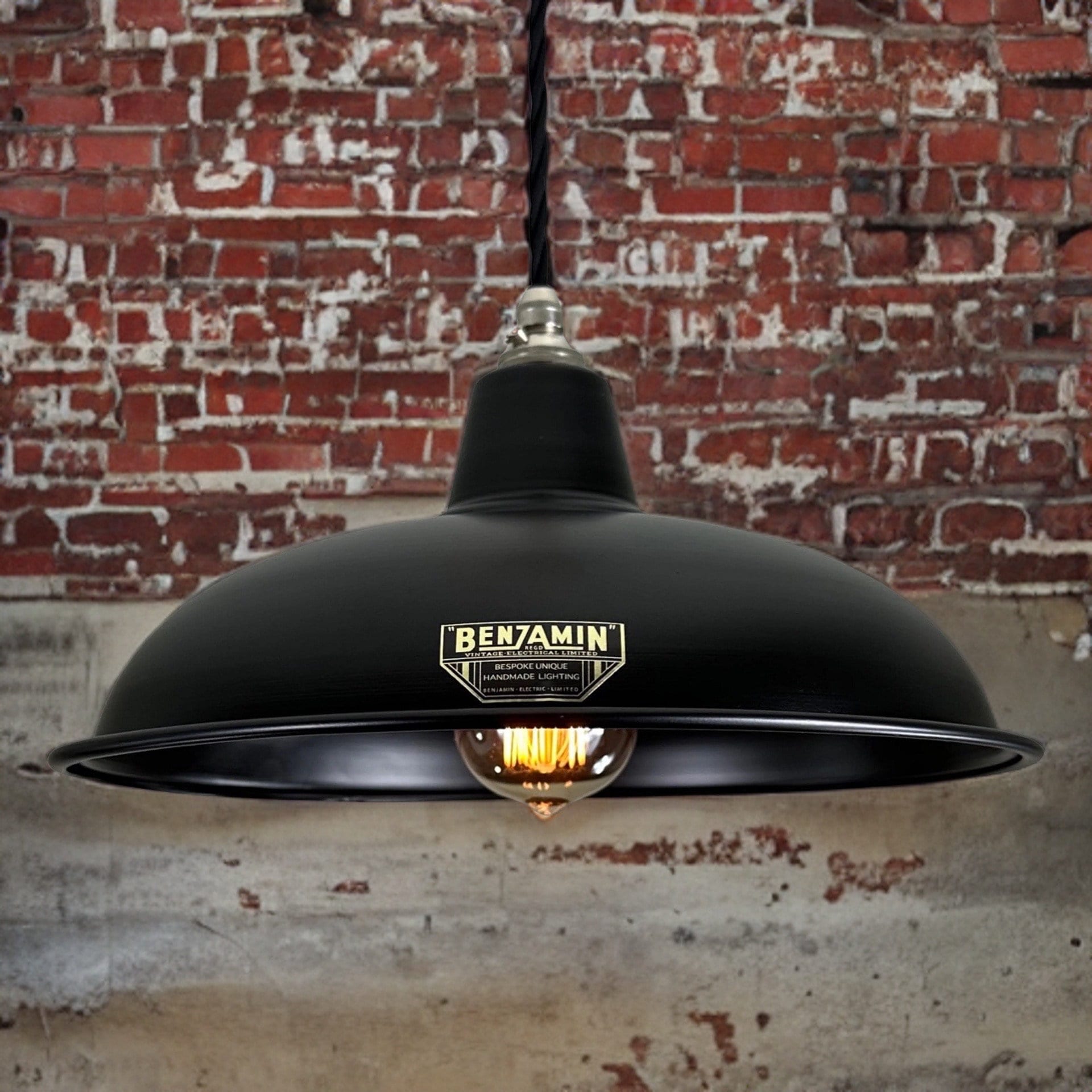 Sedgeford ~ Matt Black Solid Industrial Shade Pendant Set Light | Ceiling Dining Room | Kitchen Table | Vintage Thorlux Style