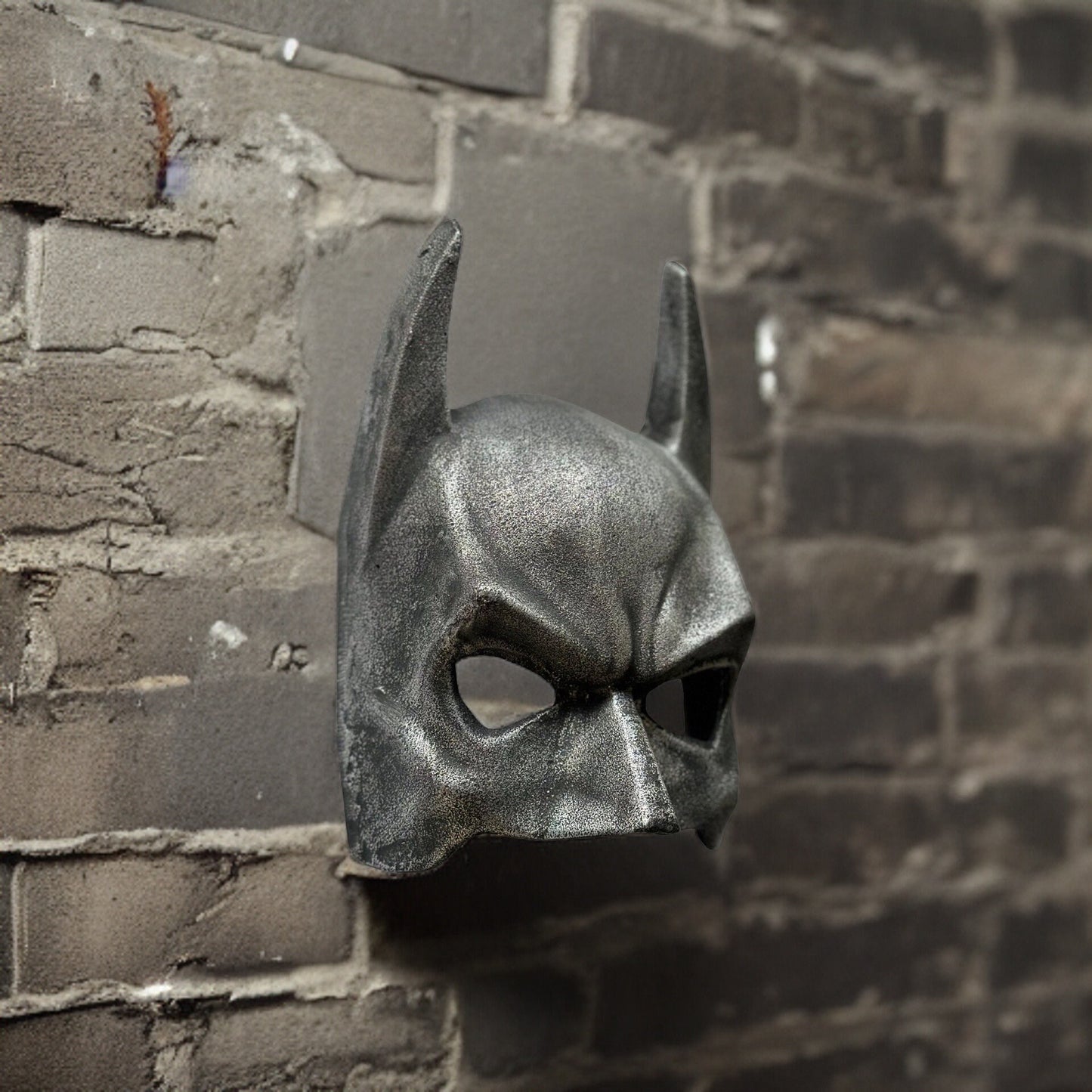 Wall Mount Solid Cast Iron Batman Superhero Knight Mask Dark Black Pewter Finish