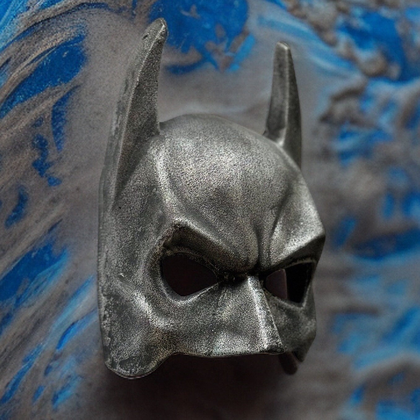 Wall Mount Solid Cast Iron Batman Superhero Knight Mask Dark Black Finish
