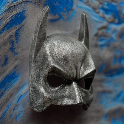 Wall Mount Solid Cast Iron Batman Superhero Knight Mask Dark Black Pewter Finish