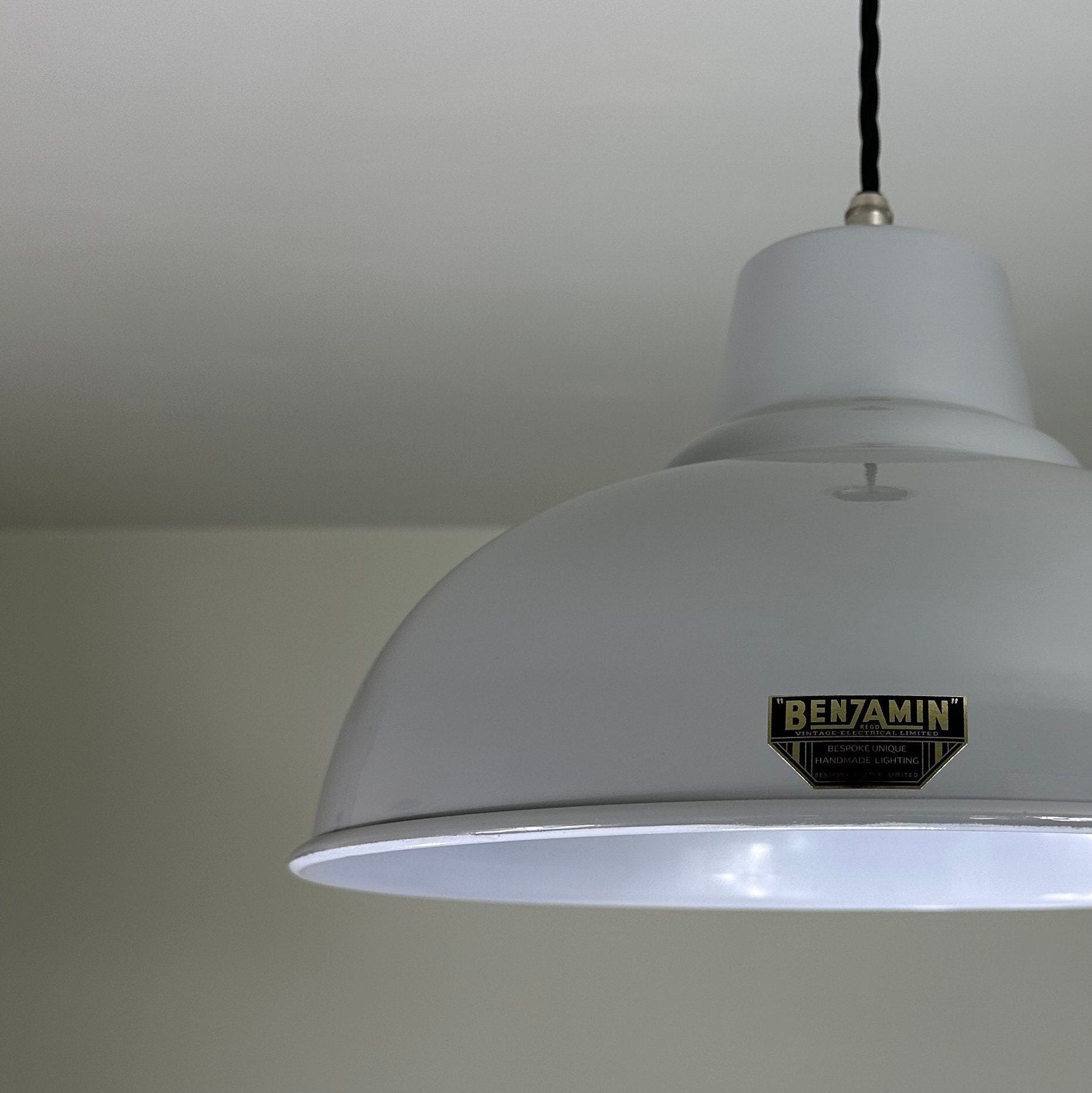Salthouse XL ~ Grey Industrial factory shade light ceiling dining room kitchen table vintage edison filament lamps pendant bar 14.5 Inch