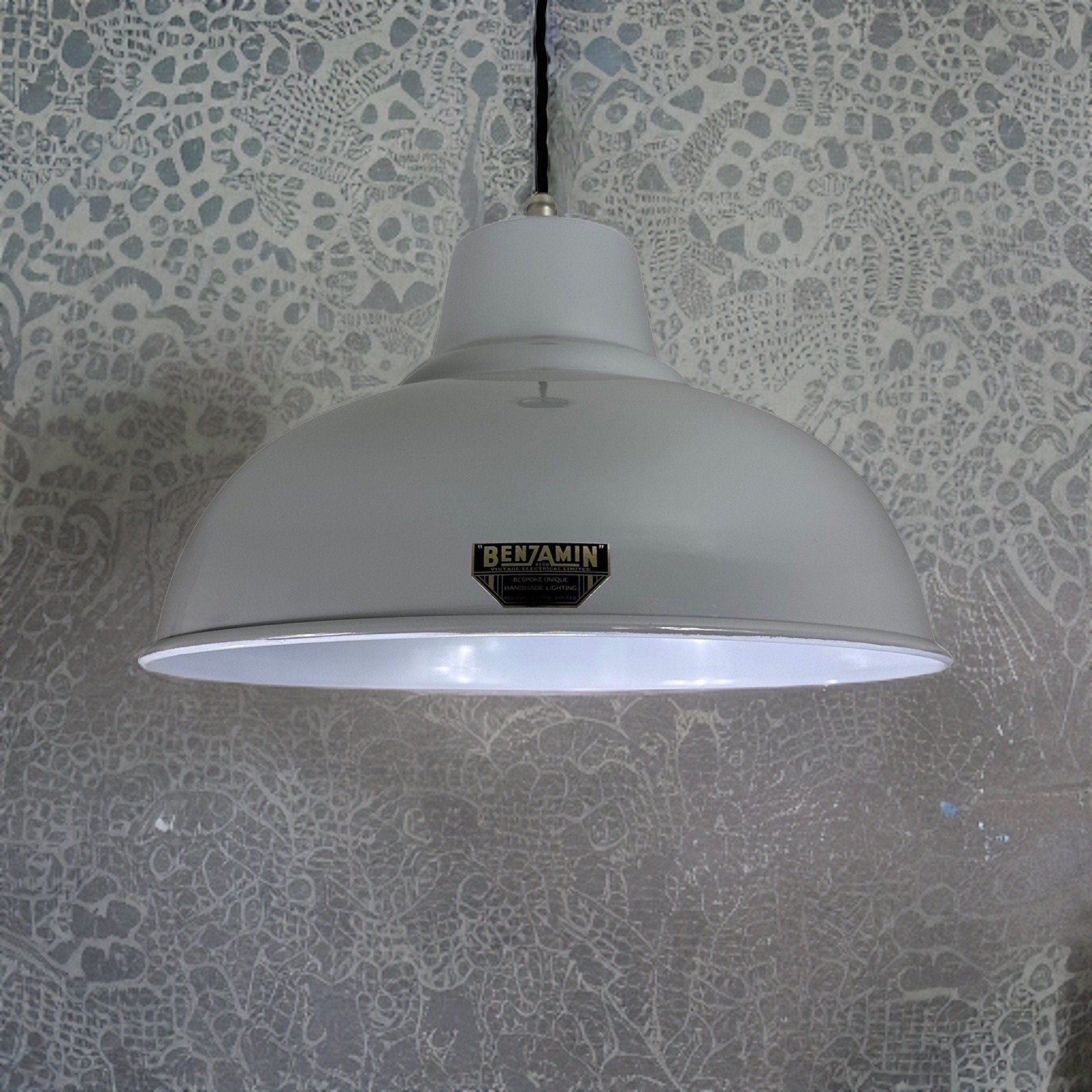 Salthouse XL ~ Grey Industrial factory shade light ceiling dining room kitchen table vintage edison filament lamps pendant bar 14.5 Inch