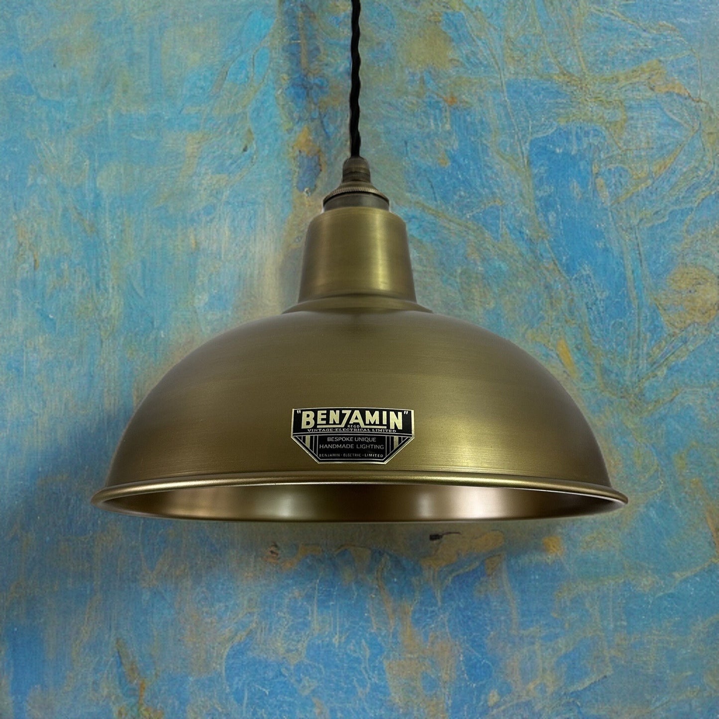 Salthouse ~ Antique Brass Dome Shade Light Pendant ~ 10 Inch