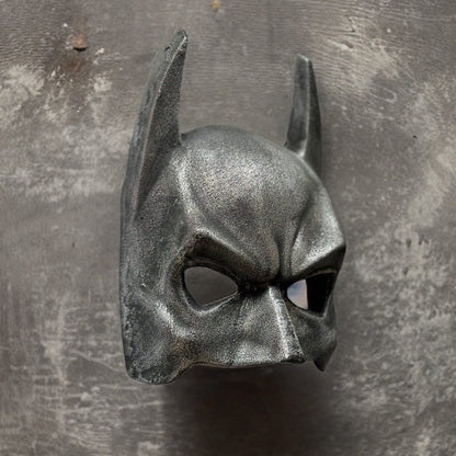 Wall Mount Solid Cast Iron Batman Superhero Knight Mask Dark Black Pewter Finish