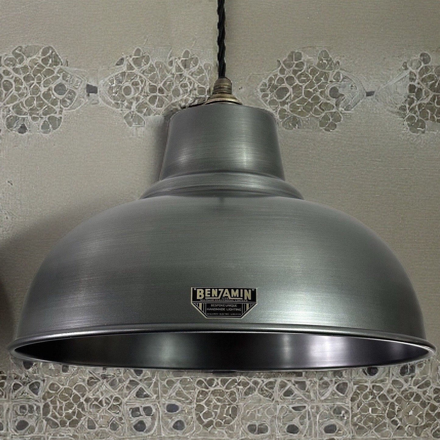 Salthouse XL ~ Pewter Grey Industrial factory shade light ceiling dining room kitchen table vintage filament lamps pendant 14.5 Inch