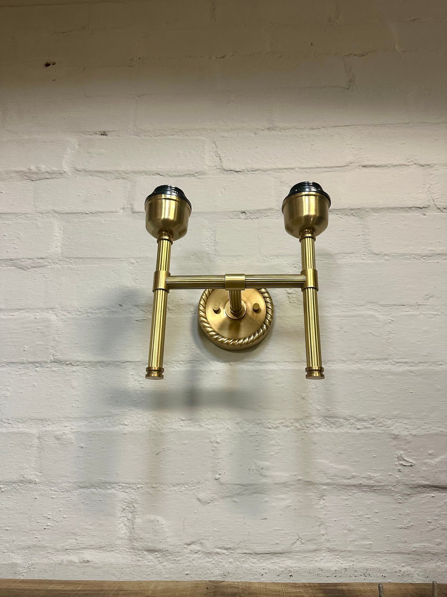 Felbrigg ~ Double Antique Brass Wall Sconce Industrial Vintage Light | Dining Room | Kitchen Table