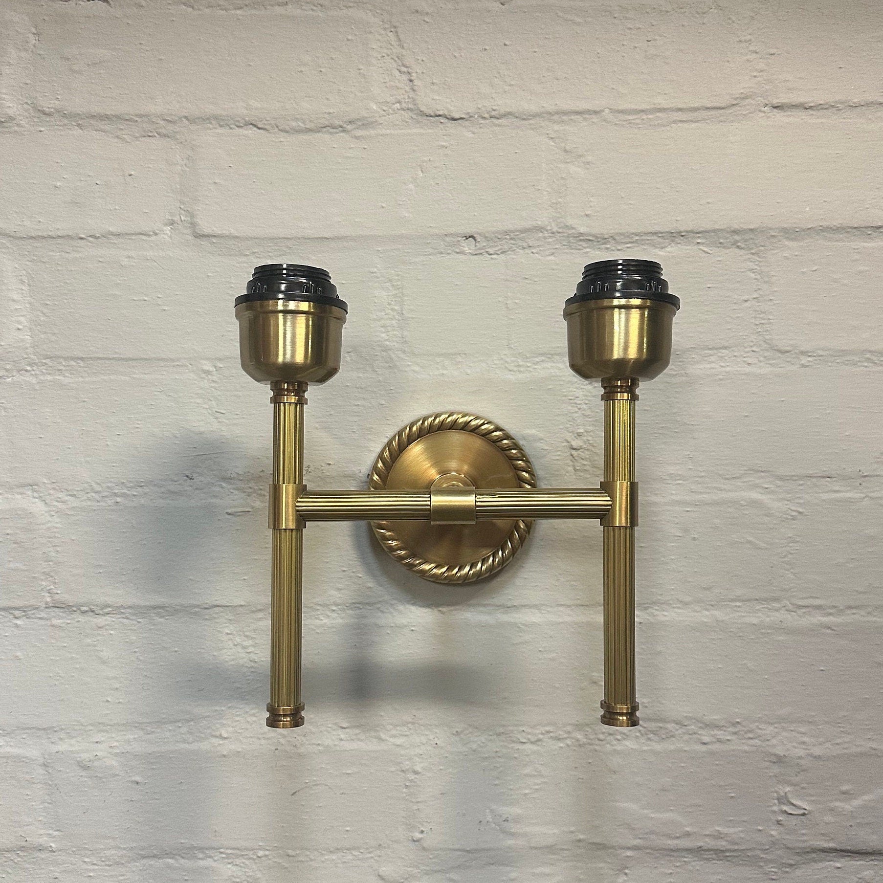 Felbrigg ~ Double Antique Brass Wall Sconce Industrial Vintage Light | Dining Room | Kitchen Table