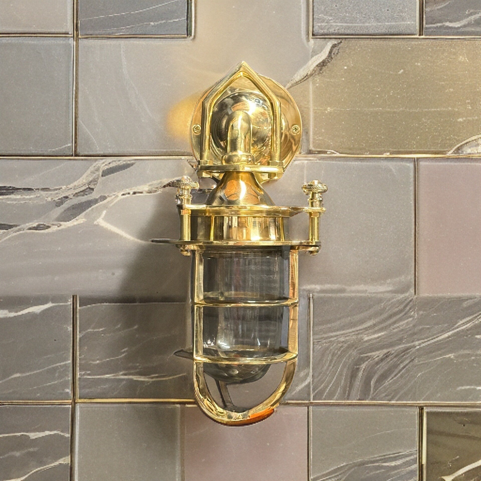 Bulkhead Outdoor & Bathroom Sconce Wall Light Solid Brass | Inch