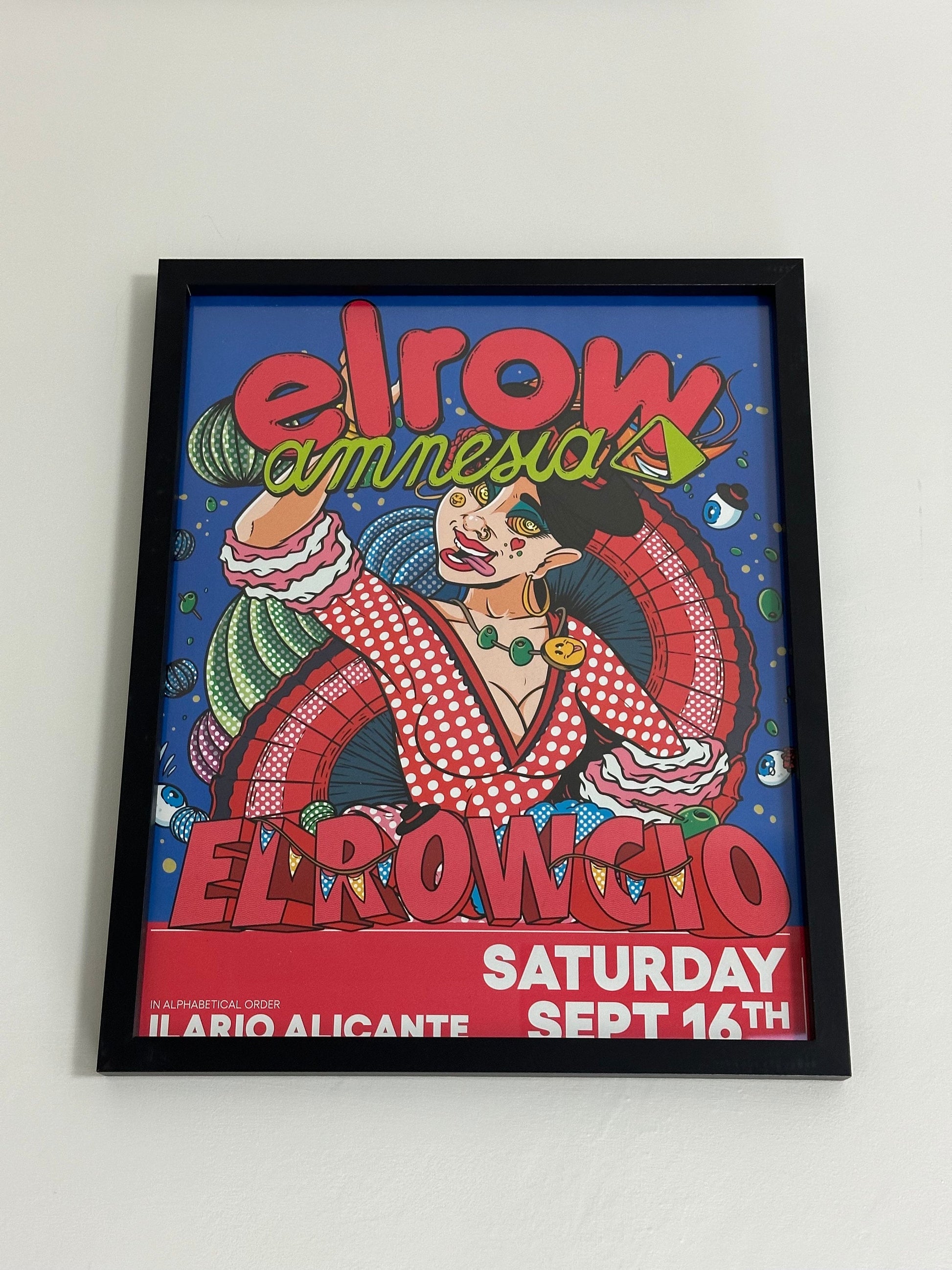 Elrow ~ Amnesia Ibiza Framed Dj Artwork | A3 Luxury Black Frame