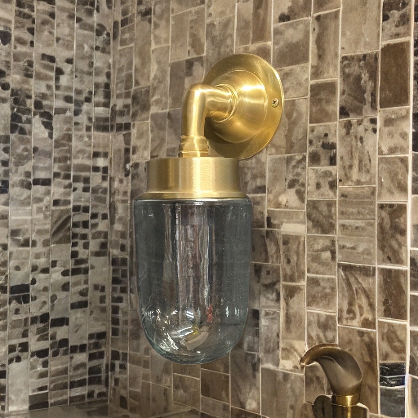 Paston ~ Bulkhead Outdoor & Bathroom Sconce Wall Light Solid Brass | 11.5 Inch