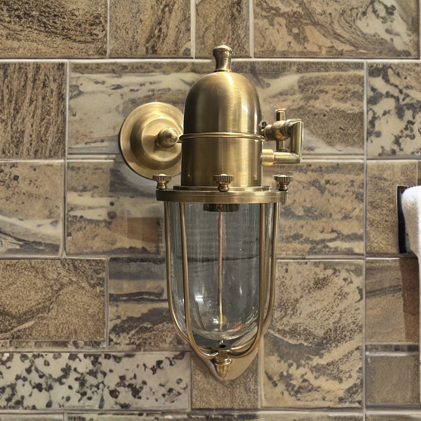 Bulkhead Outdoor & Bathroom Sconce Wall Light Solid Brass | 13.5 Inch