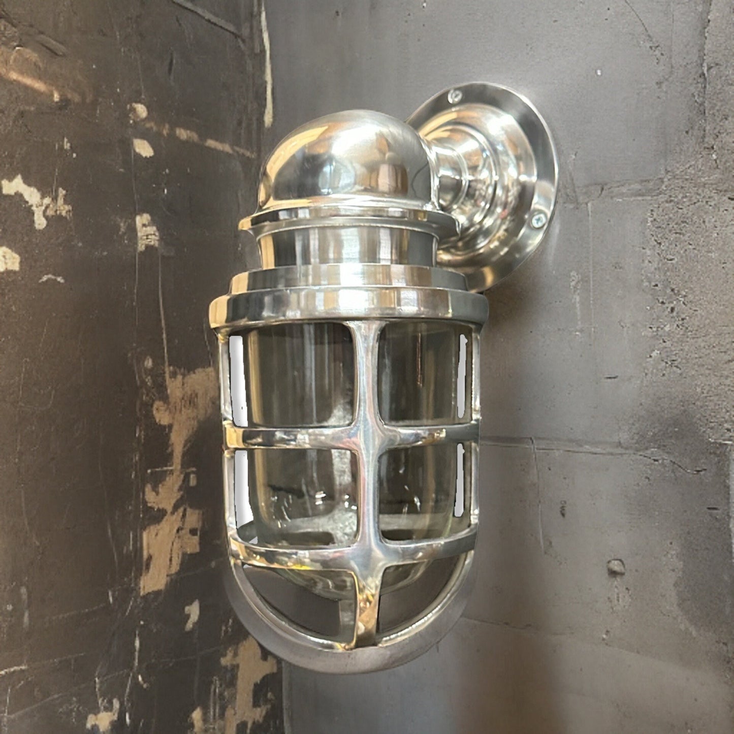Bulkhead Outdoor & Bathroom Sconce Wall Light Solid Polished Aluminium | Inch