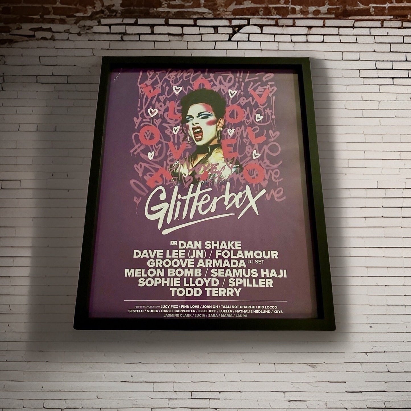 Glitterbox ~ Genuine Hi Ibiza Framed Dj Artwork | A3 Luxury Black Frame