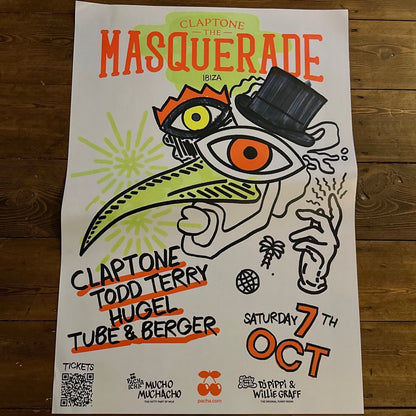 Masquerade ~ Genuine Official Pacha Ibiza Framed Dj Artwork Travel Poster | Luxury Black Frame
