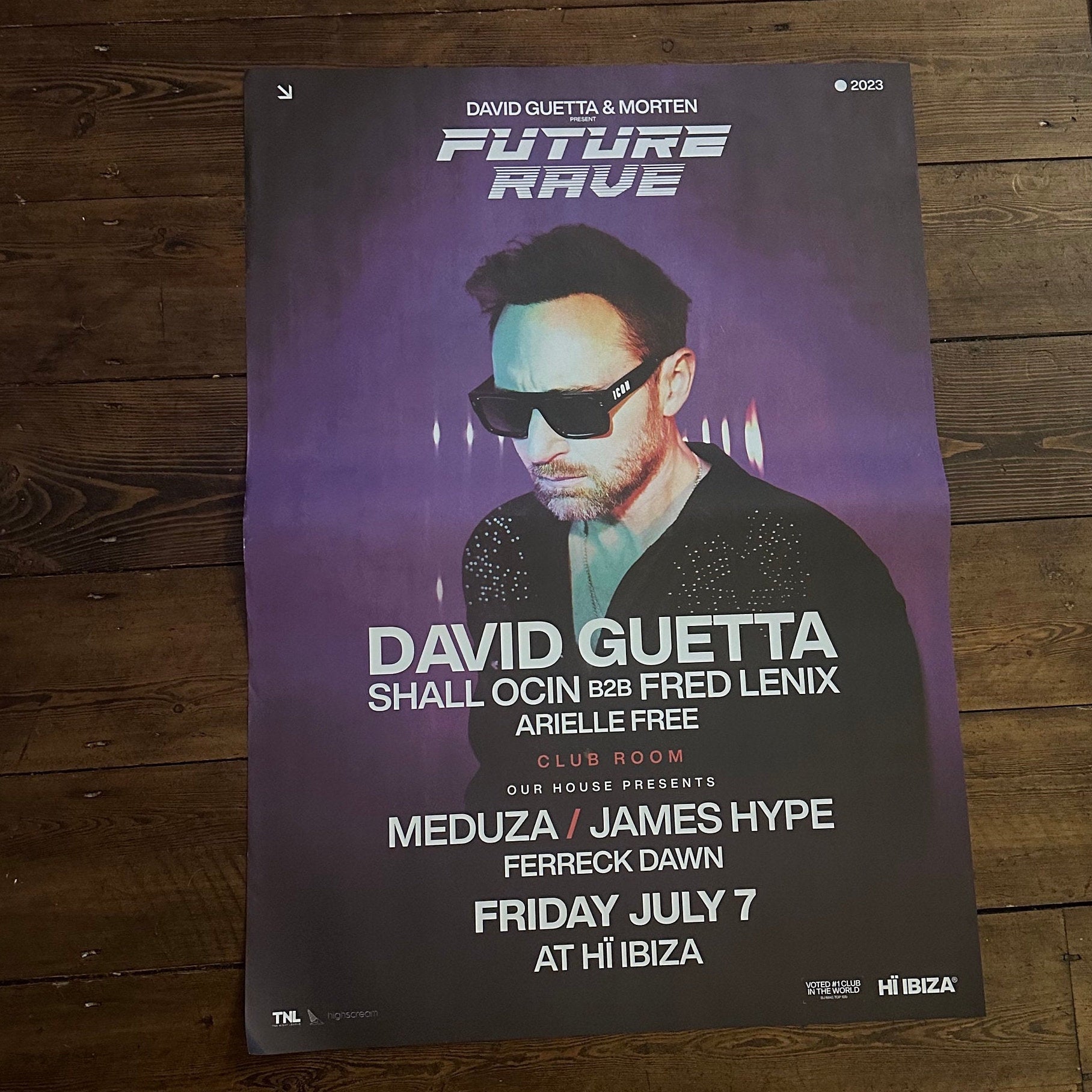 Hï Ibiza ~ David Guetta Genuine Official Framed Dj Artwork Travel Poster | Luxury Black Frame