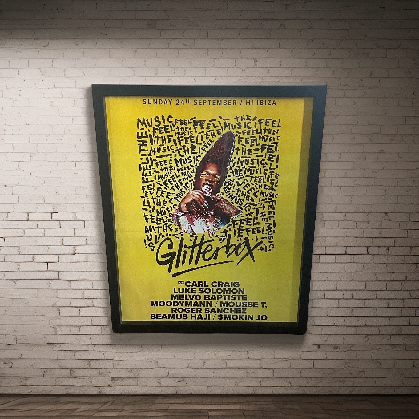 Glitterbox ~ Genuine Hi Ibiza Framed Dj Artwork | Luxury Black Frame