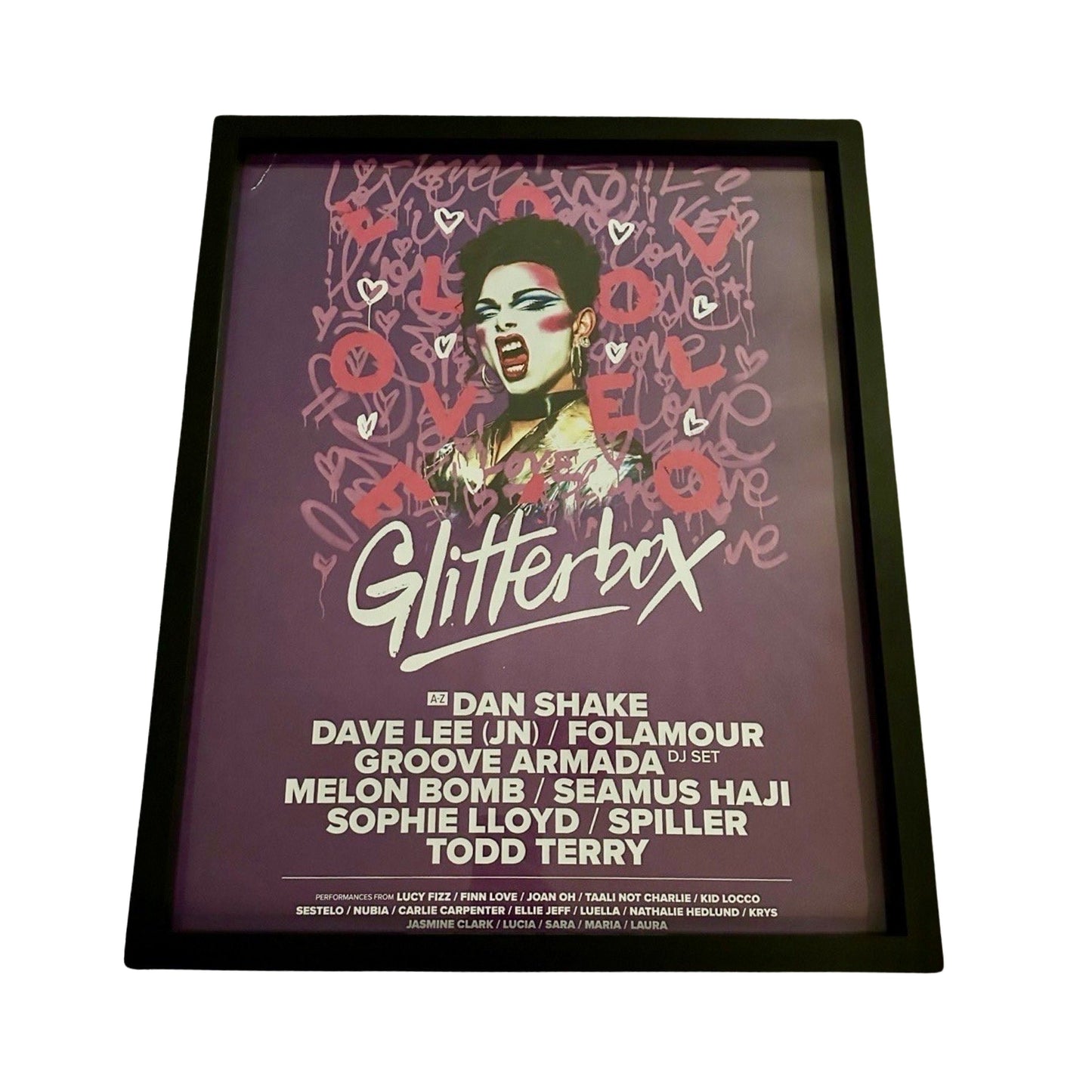 Glitterbox ~ Genuine Hi Ibiza Framed Dj Artwork | A3 Luxury Black Frame