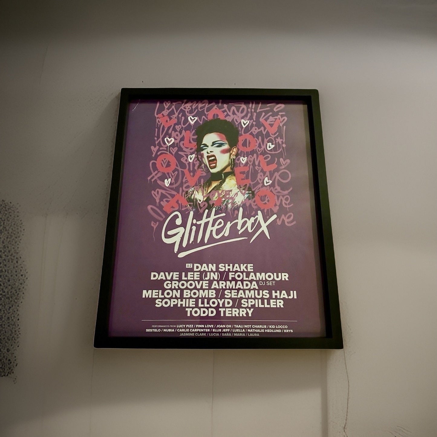 Glitterbox ~ Genuine Hi Ibiza Framed Dj Artwork | A3 Luxury Black Frame