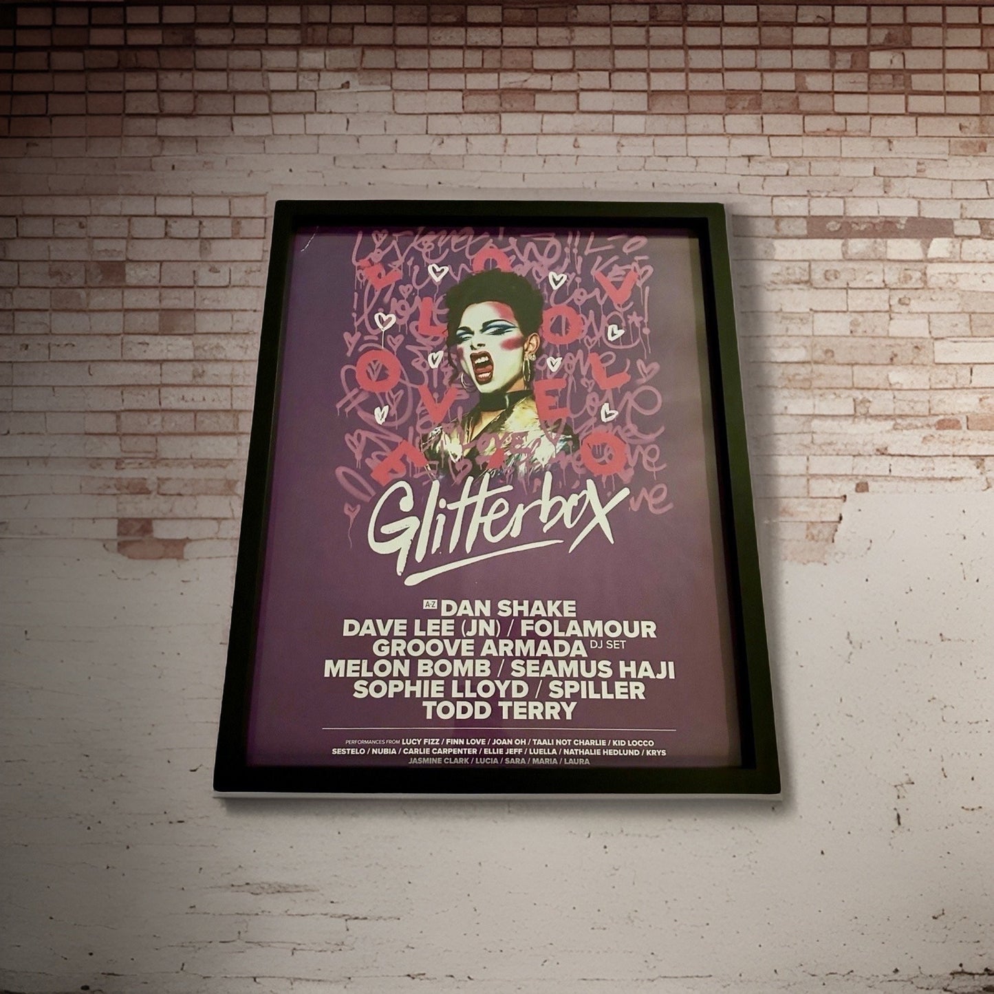 Glitterbox ~ Genuine Hi Ibiza Framed Dj Artwork | A3 Luxury Black Frame