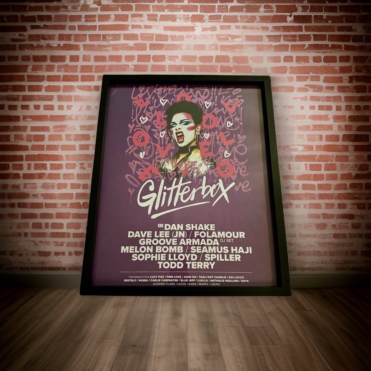 Glitterbox ~ Genuine Hi Ibiza Framed Dj Artwork | A3 Luxury Black Frame