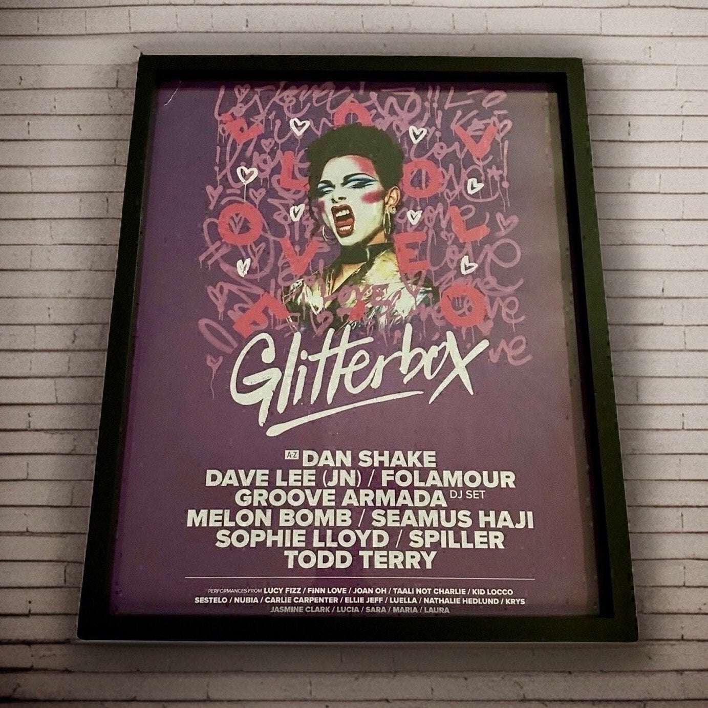 Glitterbox ~ Genuine Hi Ibiza Framed Dj Artwork | A3 Luxury Black Frame