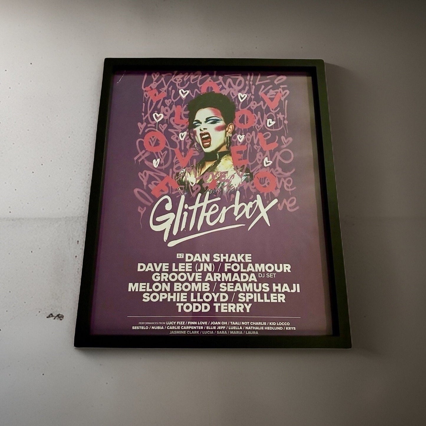 Glitterbox ~ Genuine Hi Ibiza Framed Dj Artwork | A3 Luxury Black Frame